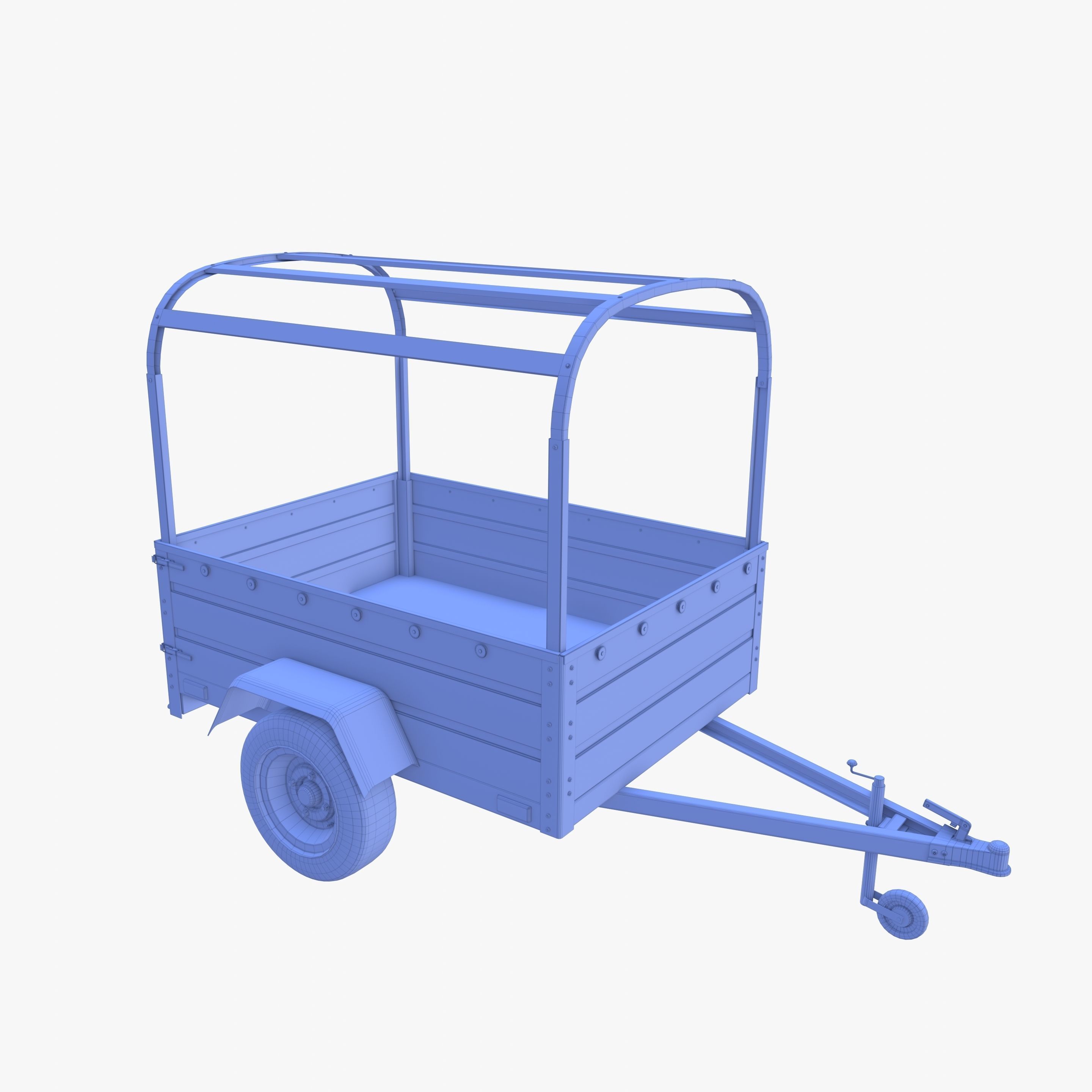 Cargo Trailer v2 weathered Low-poly 3D model_35