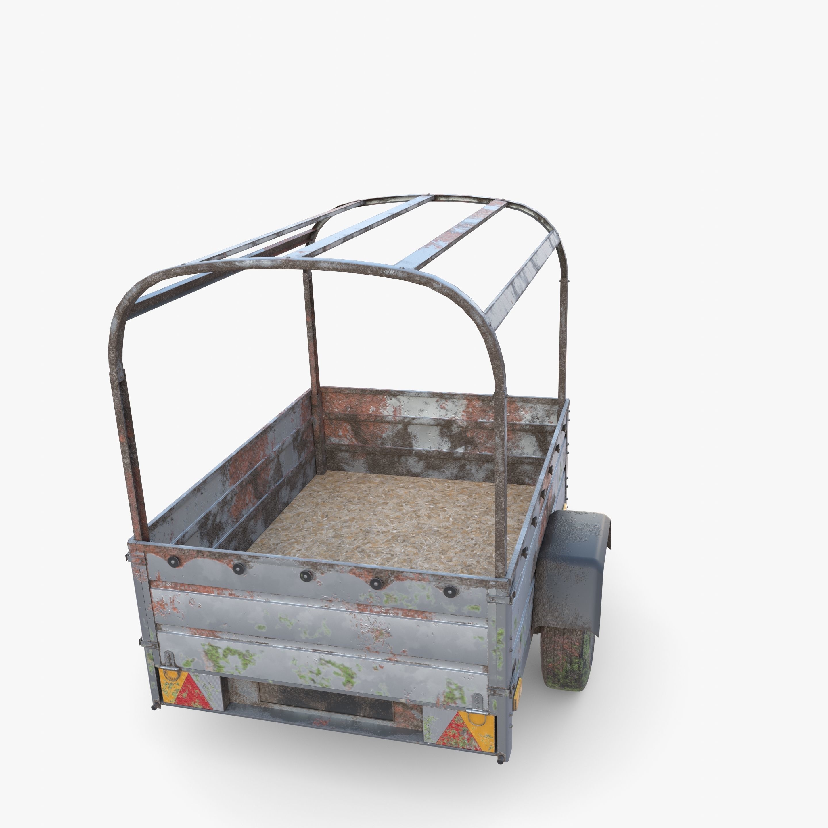 Cargo Trailer v2 weathered Low-poly 3D model_14