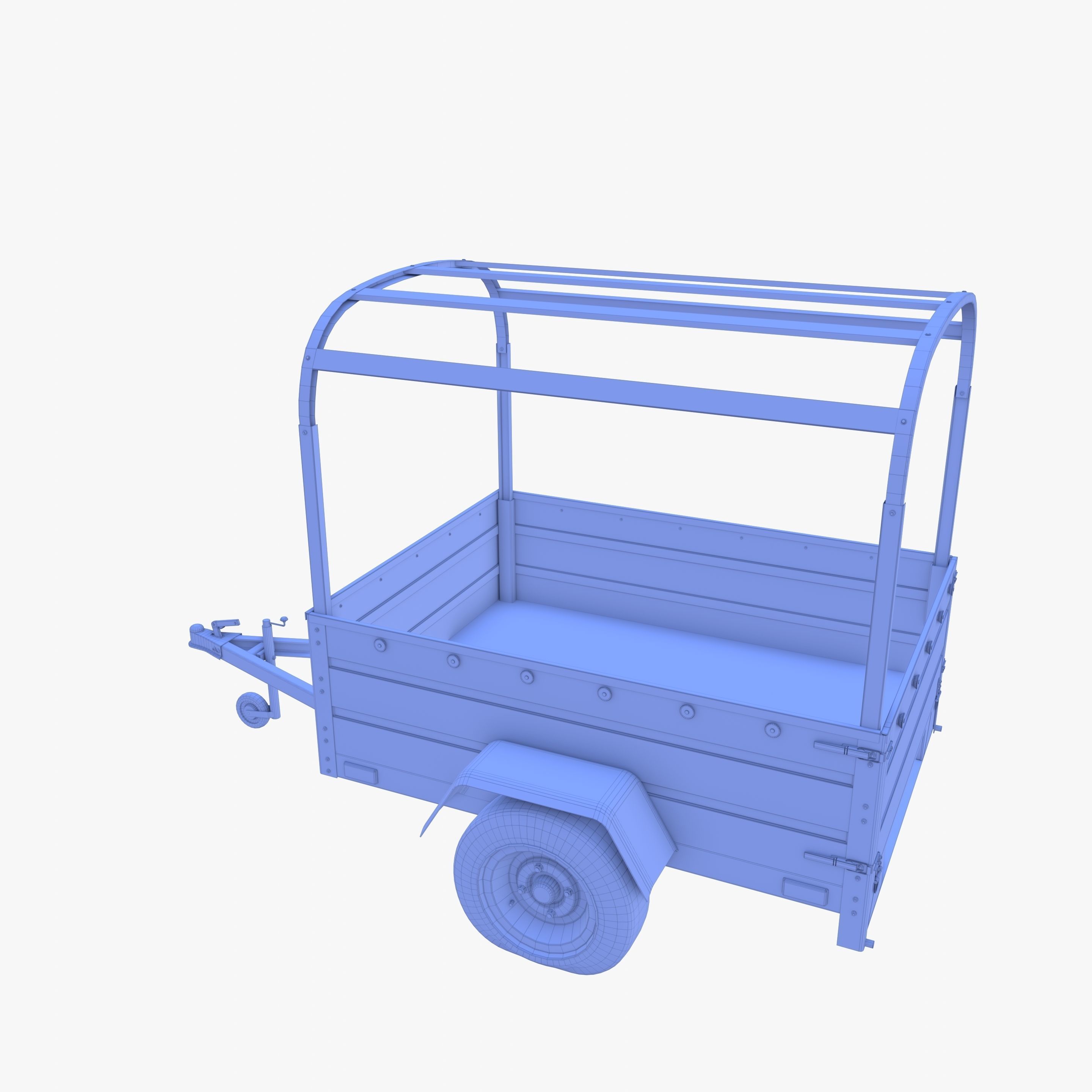 Cargo Trailer v2 weathered Low-poly 3D model_31