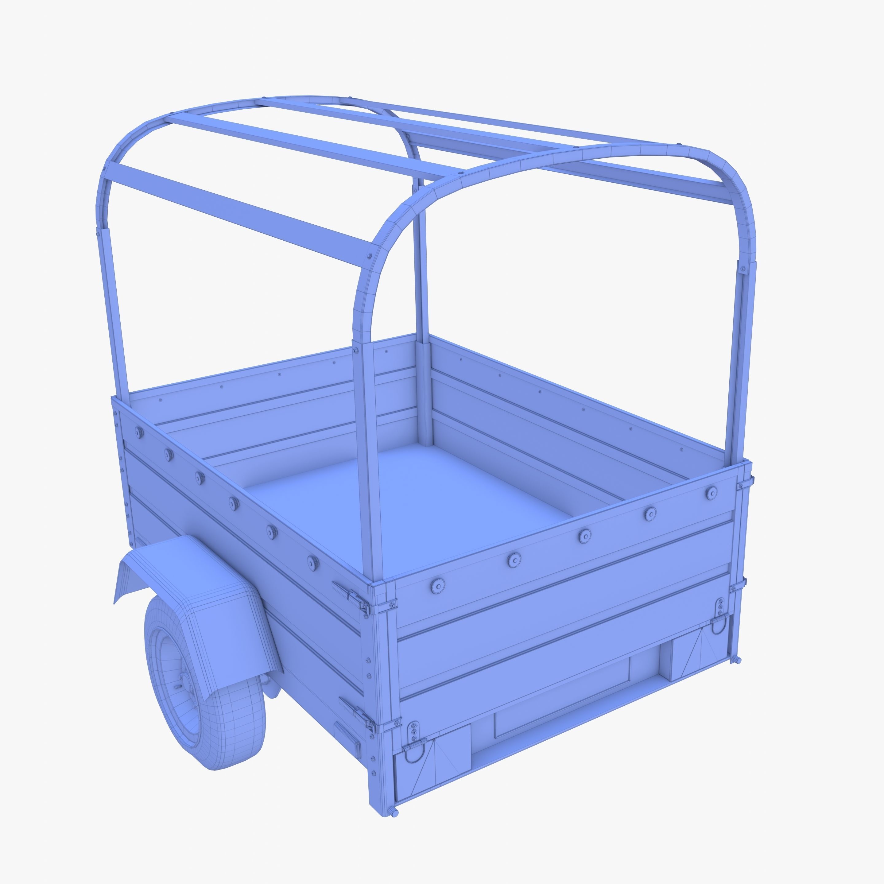 Cargo Trailer v2 weathered Low-poly 3D model_37
