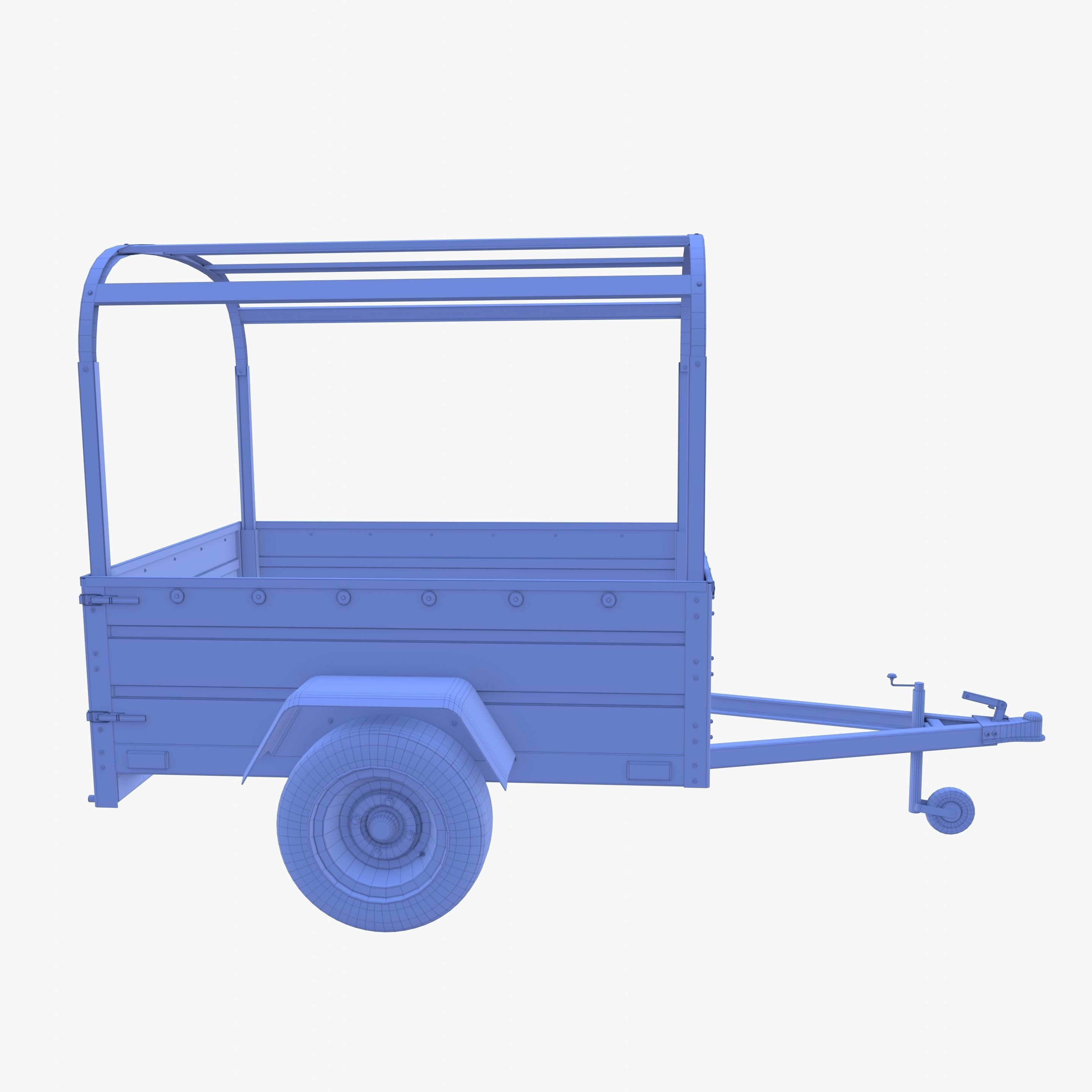 Cargo Trailer v2 weathered Low-poly 3D model_27