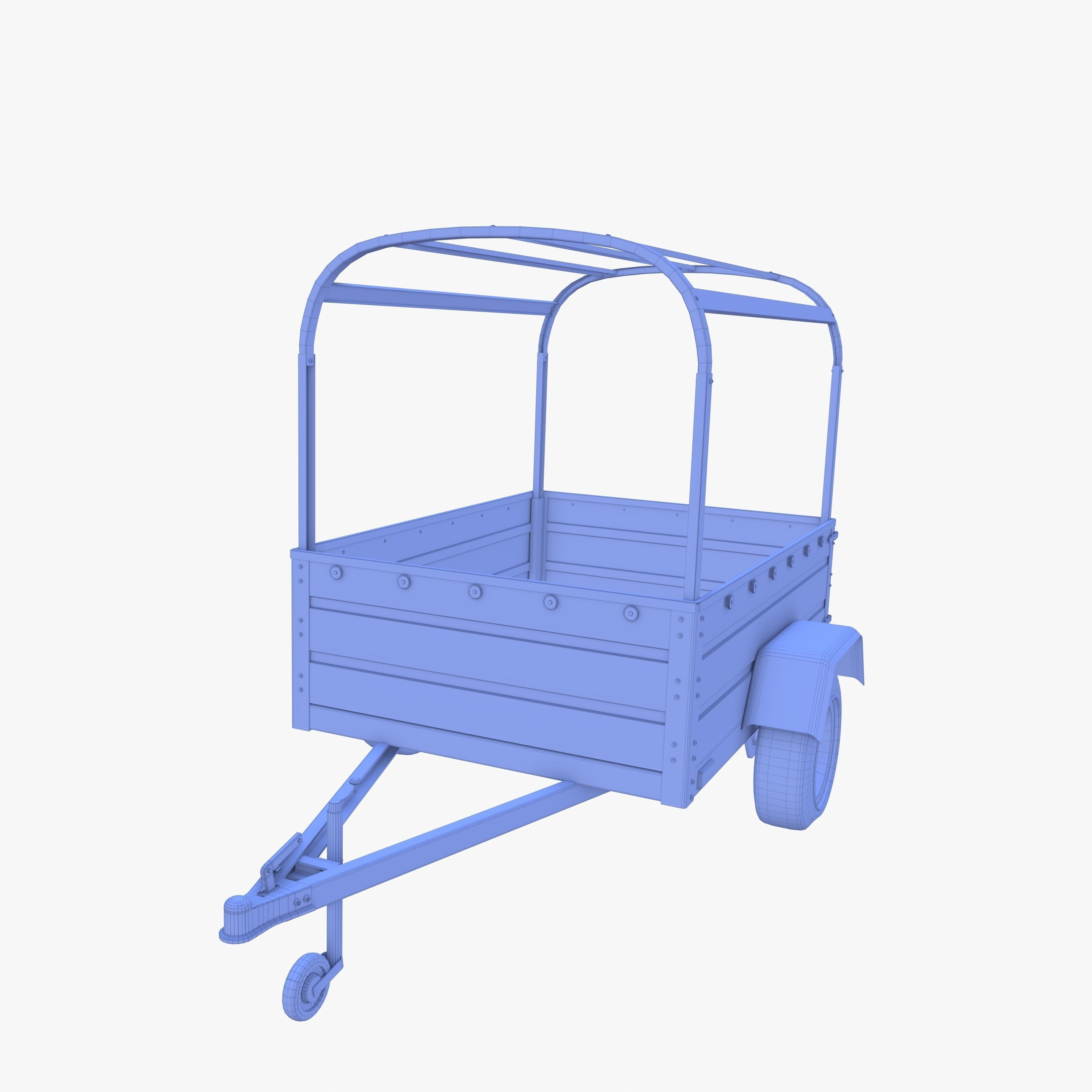 Cargo Trailer v2 weathered Low-poly 3D model_29