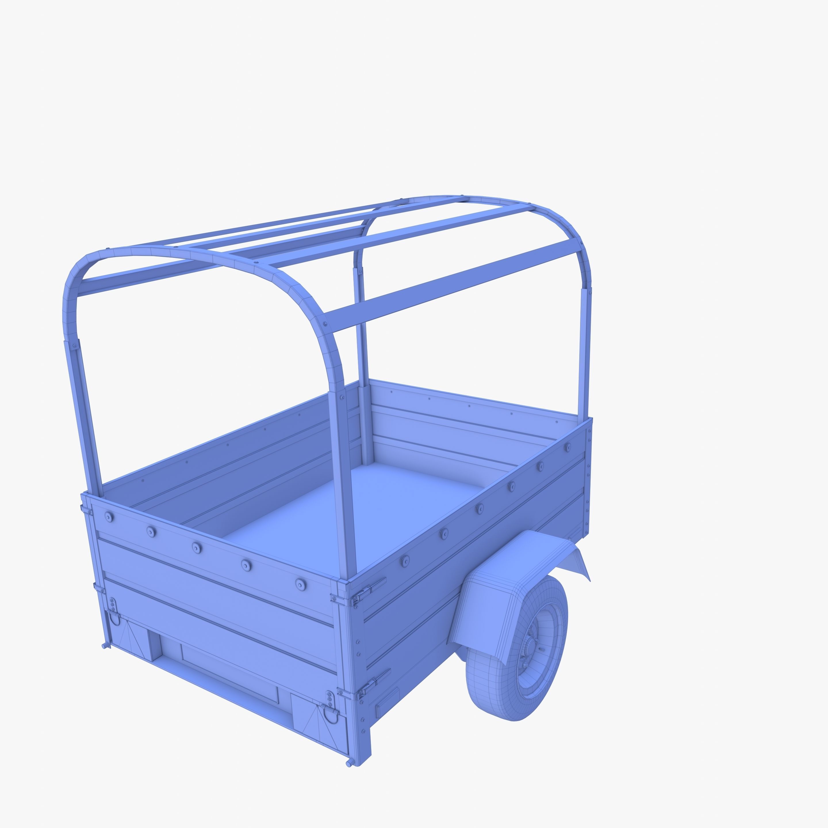 Cargo Trailer v2 weathered Low-poly 3D model_32
