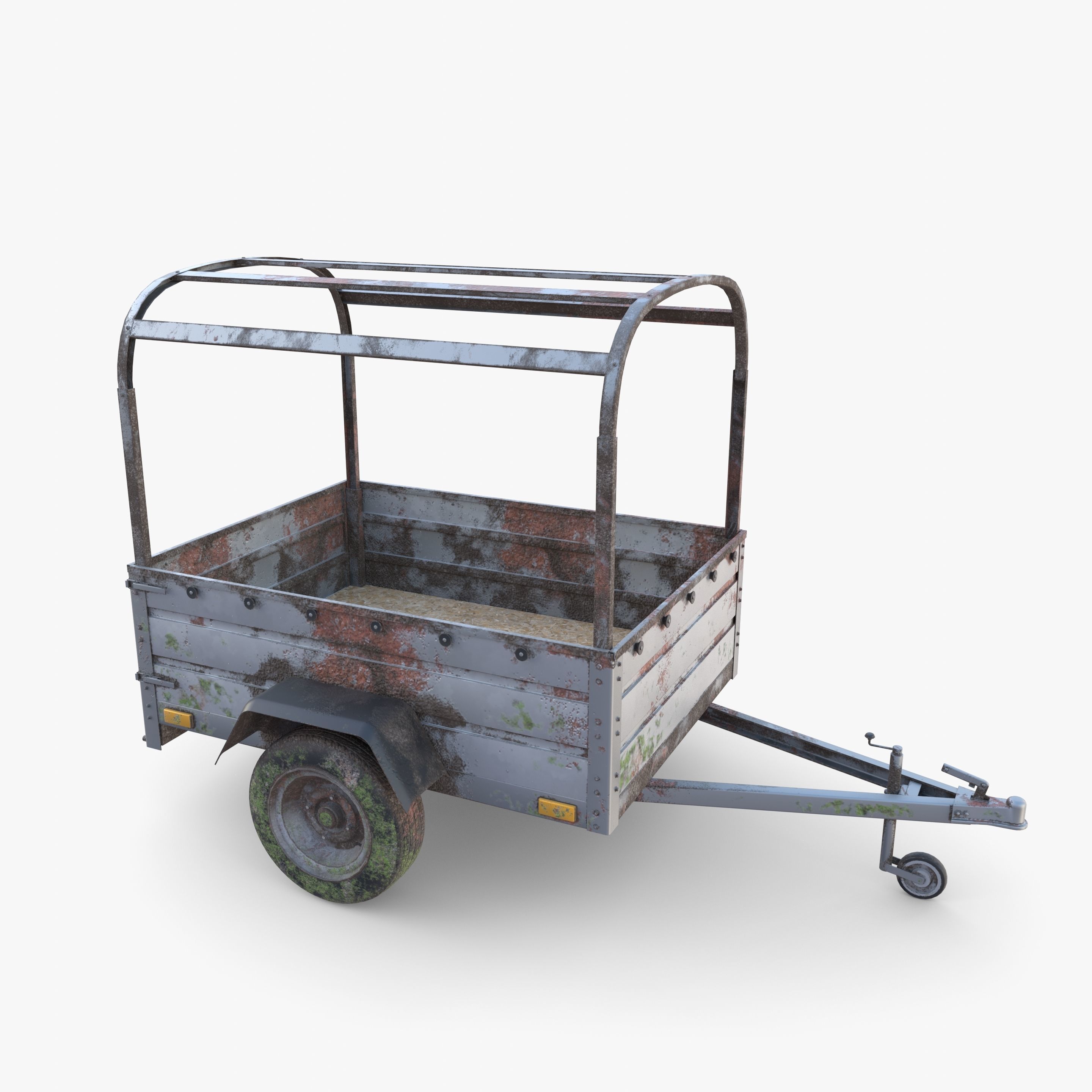 Cargo Trailer v2 weathered Low-poly 3D model_17