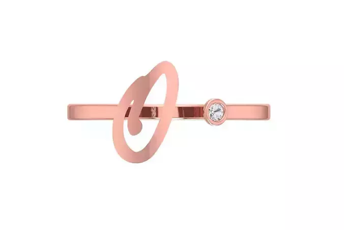 Open End O Alphabet Ring 3dm STL OBJ FBX Render Details