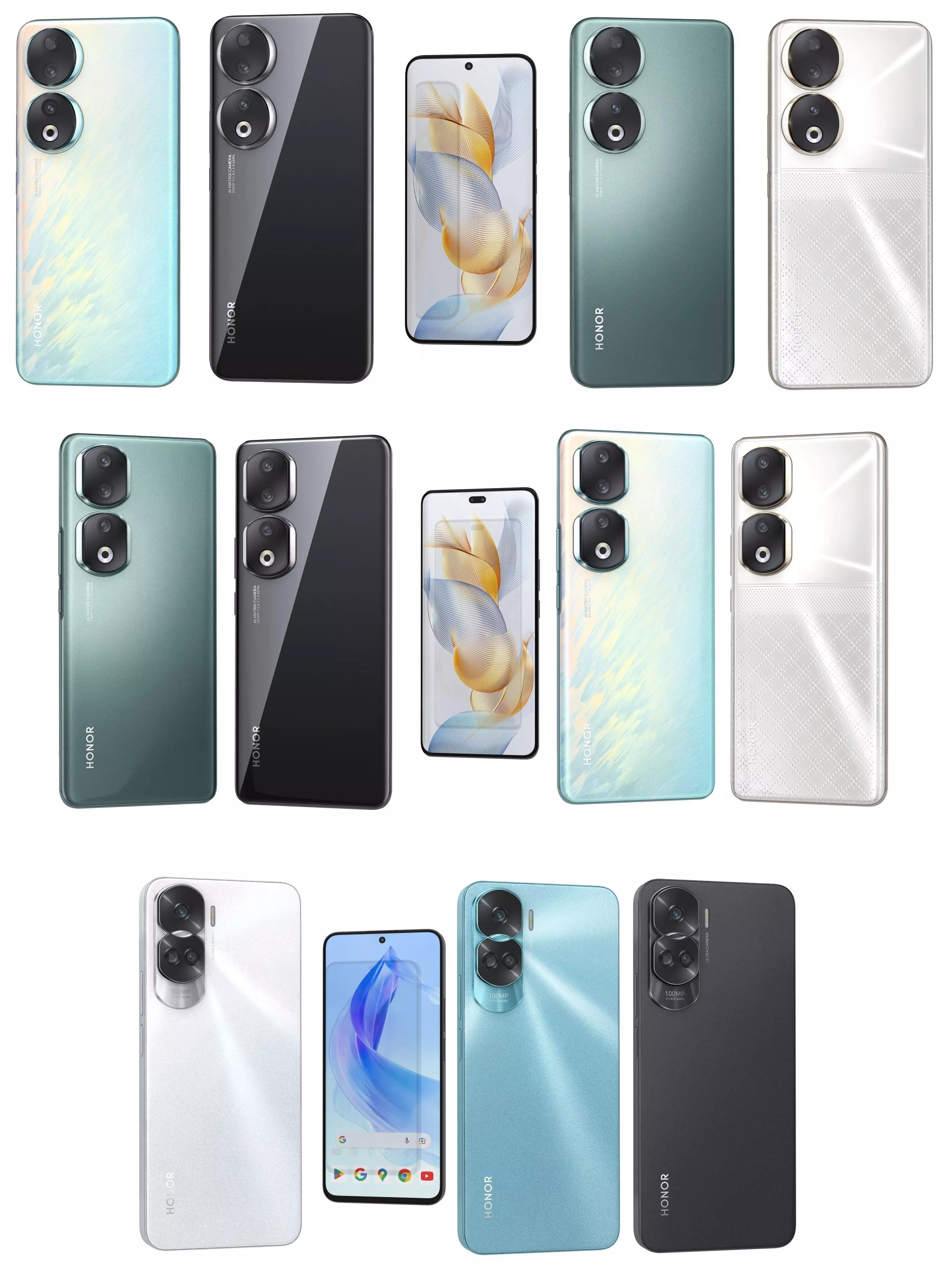 Honor 90 or 90 Pro and 90 Lite Low-poly 3D model_0