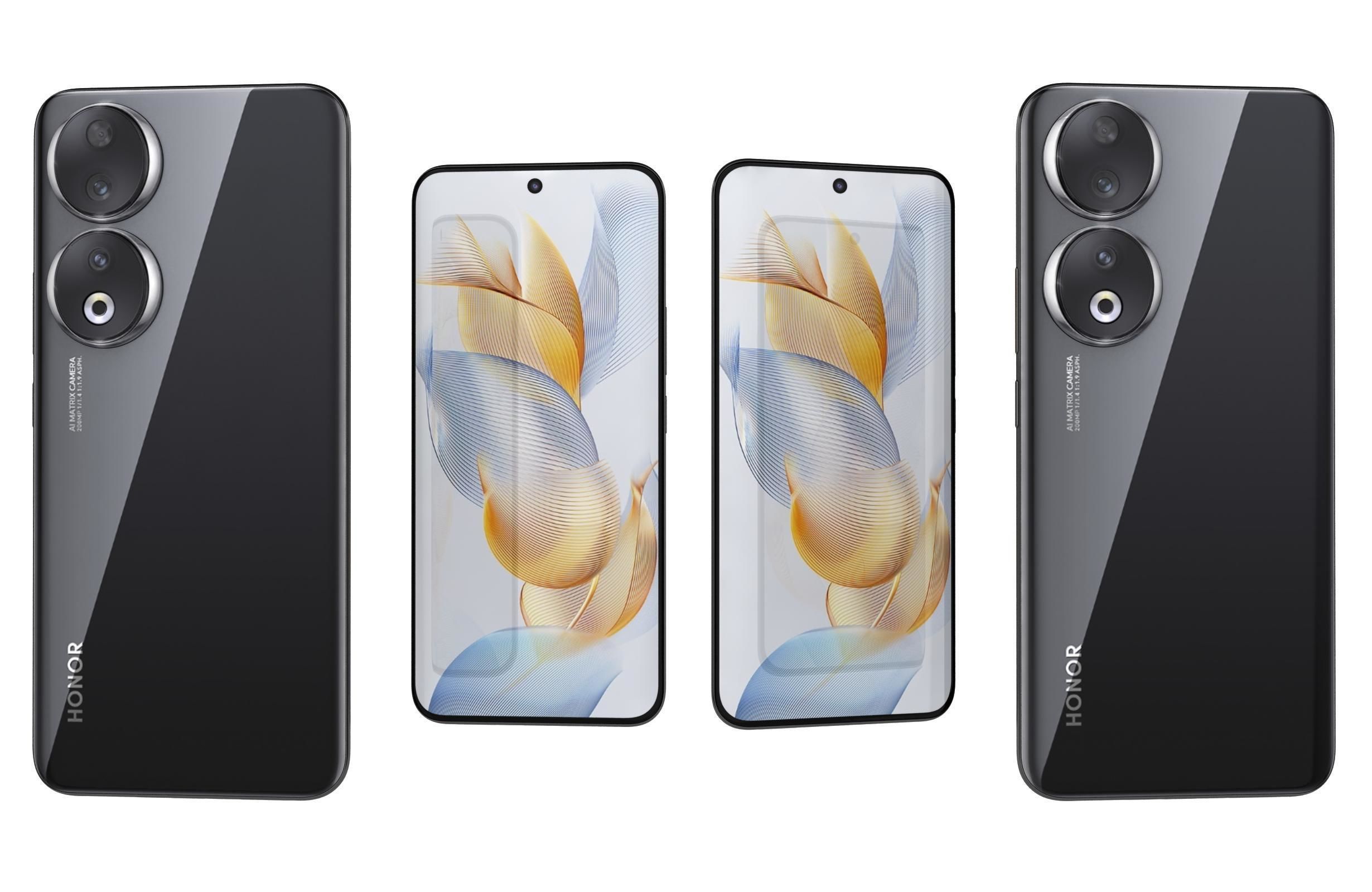 Honor 90 or 90 Pro and 90 Lite Low-poly 3D model_40