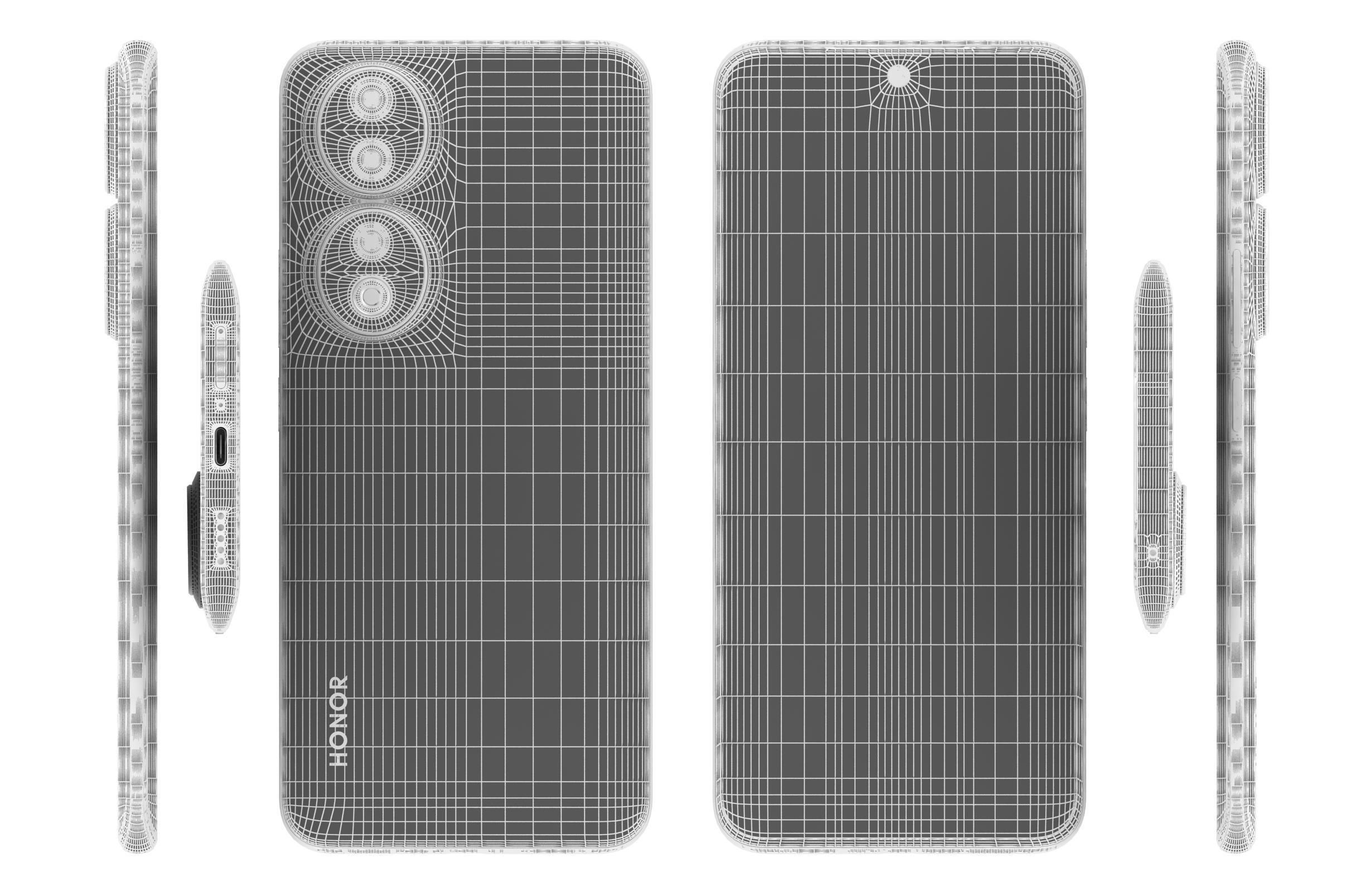 Honor 90 or 90 Pro and 90 Lite Low-poly 3D model_50