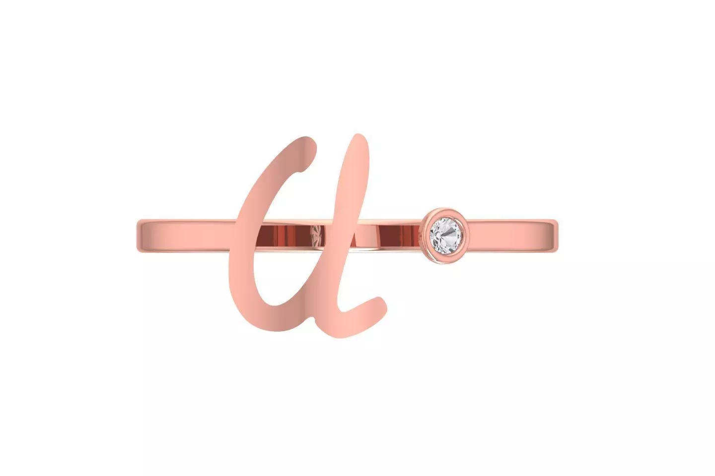 Open End U Alphabet Ring 3dm STL OBJ FBX Render Details 3D model 3D ...
