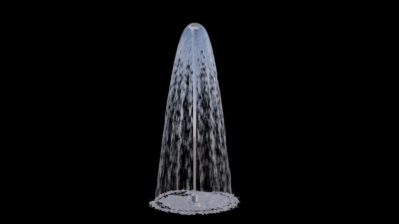 Realistic Water Fountain Loop Animation 12 3D model_11