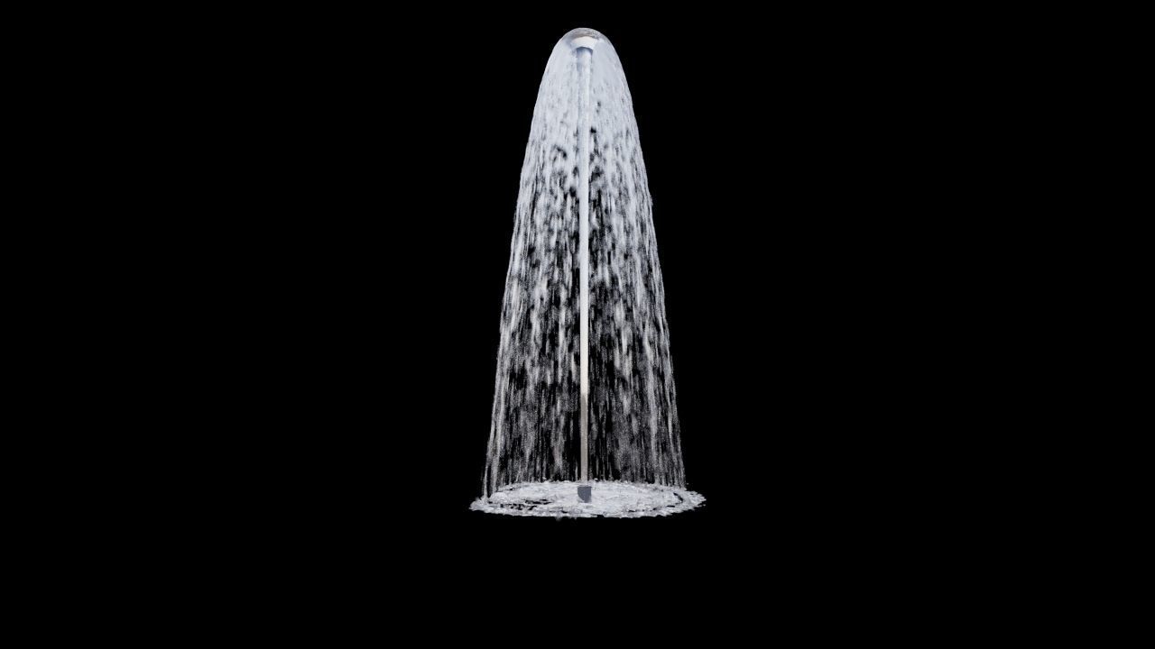 Realistic Water Fountain Loop Animation 12 3D model_9