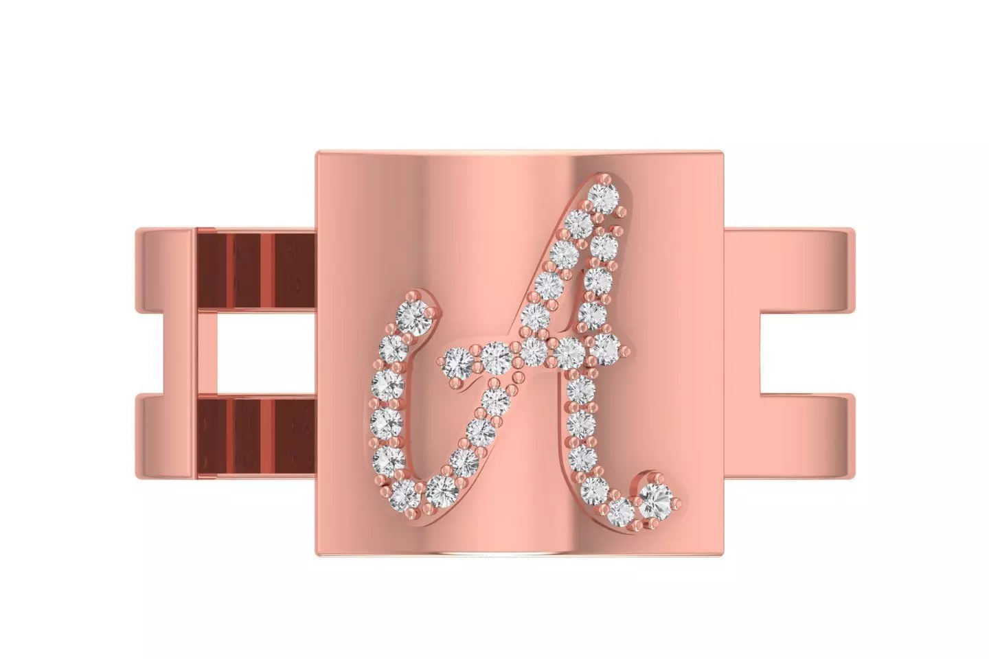 A Alphabet Mens Ring 3dm STL OBJ FBX Render Details 3D print model_0