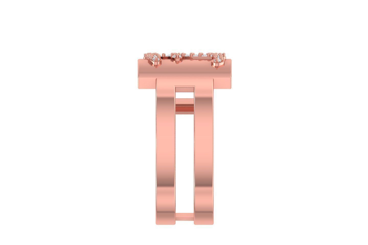 E Alphabet Mens Ring 3dm STL OBJ FBX Render Details 3D print model_2