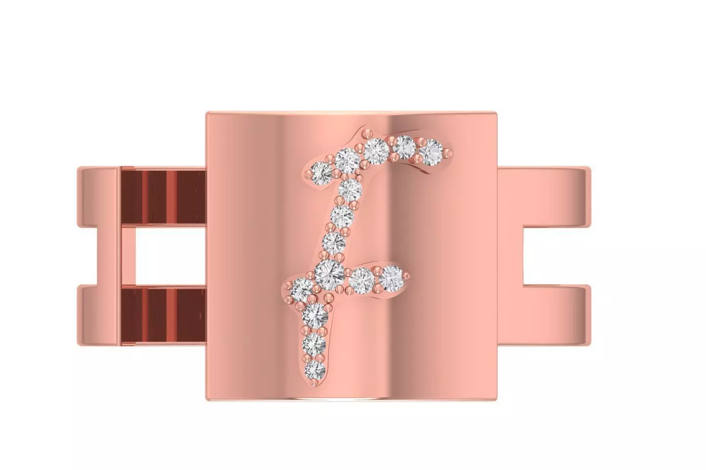 F Alphabet Mens Ring 3dm STL OBJ FBX Render Details 3D print model_0