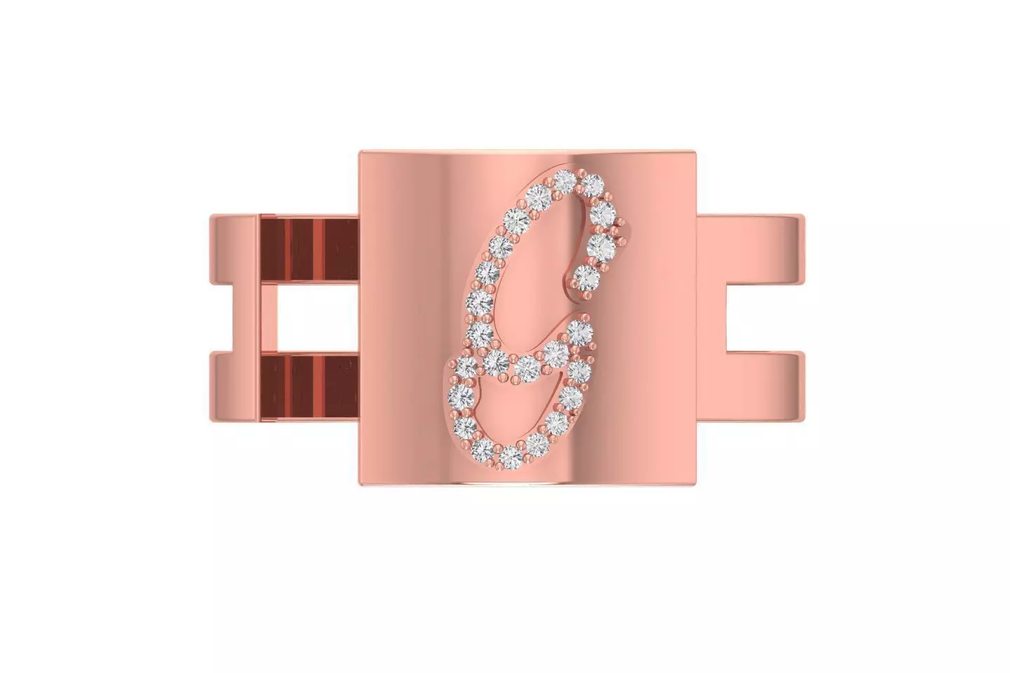 G Alphabet Mens Ring 3dm STL OBJ FBX Render Details 3D print model_0