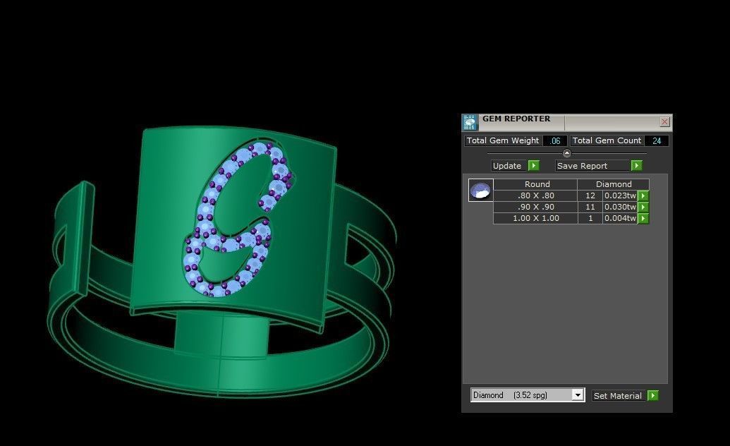 G Alphabet Mens Ring 3dm STL OBJ FBX Render Details 3D print model_3