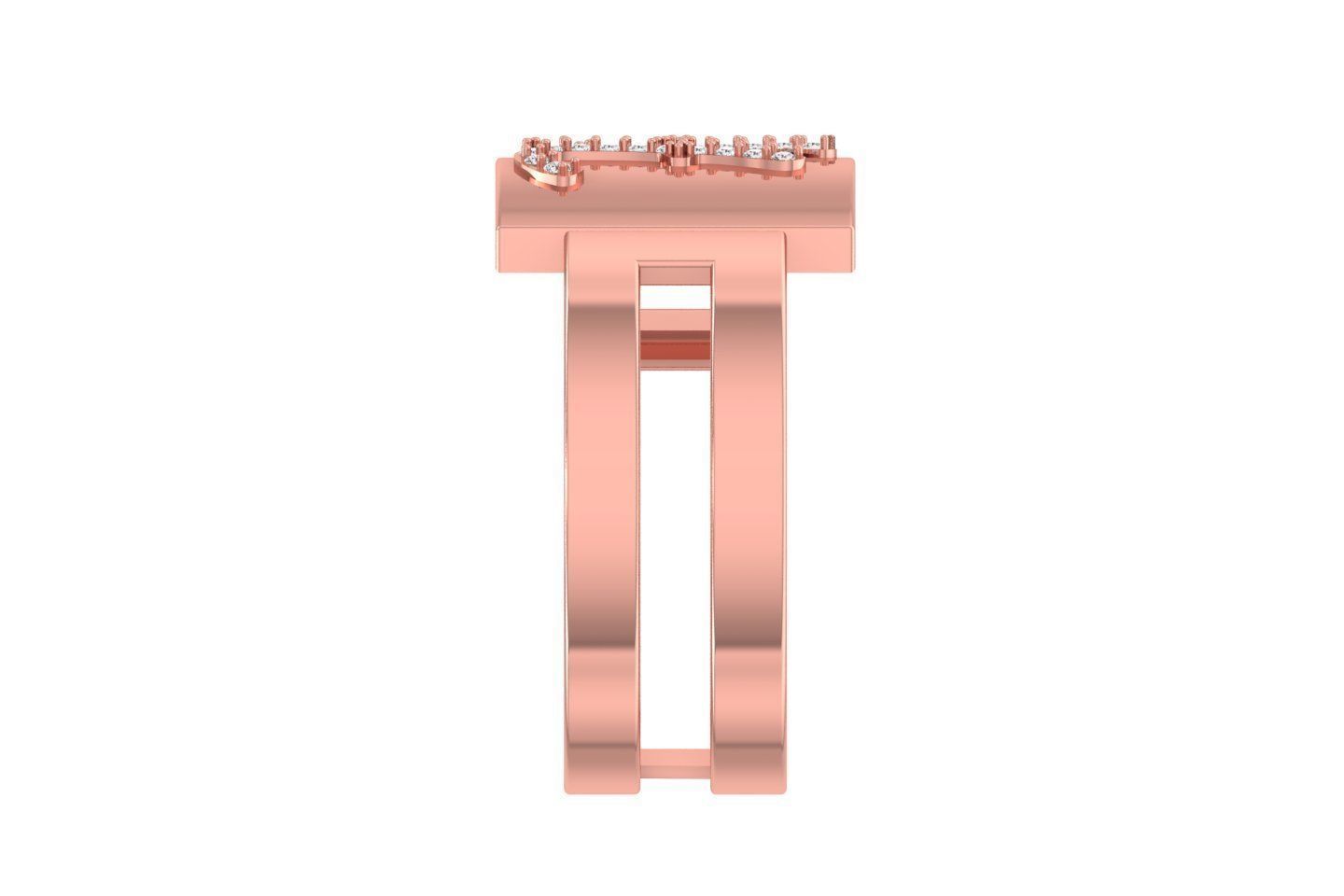 H Alphabet Mens Ring 3dm STL OBJ FBX Render Details 3D print model_2