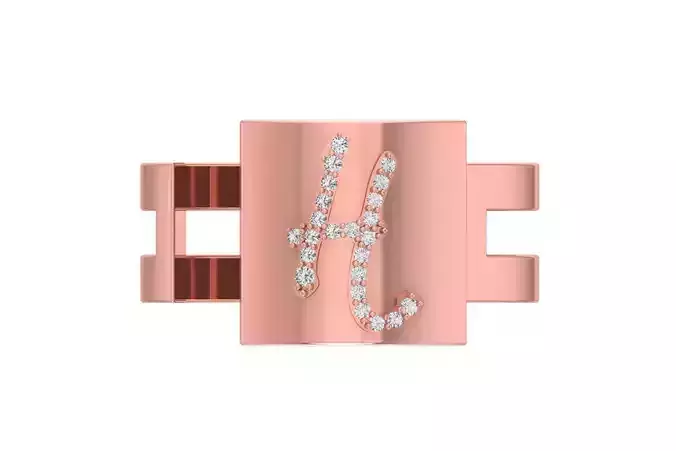 H Alphabet Mens Ring 3dm STL OBJ FBX Render Details 3D print model H Alphabet Mens Ring 3dm STL OBJ FBX Render Details 3D print model