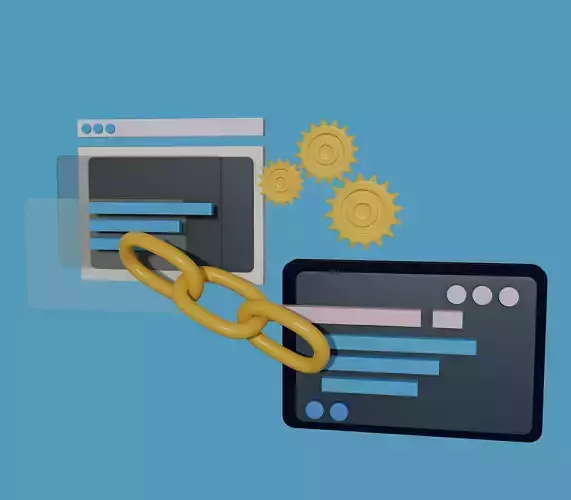 Backlinks 3d illustration