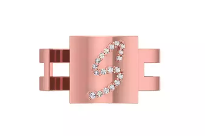 S Alphabet Mens Ring 3dm STL OBJ FBX Render Details 3D print model S Alphabet Mens Ring 3dm STL OBJ FBX Render Details 3D print model