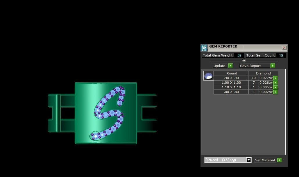 S Alphabet Mens Ring 3dm STL OBJ FBX Render Details 3D print model_3
