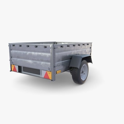 Cargo Trailer v3 Low-poly 3D model 6