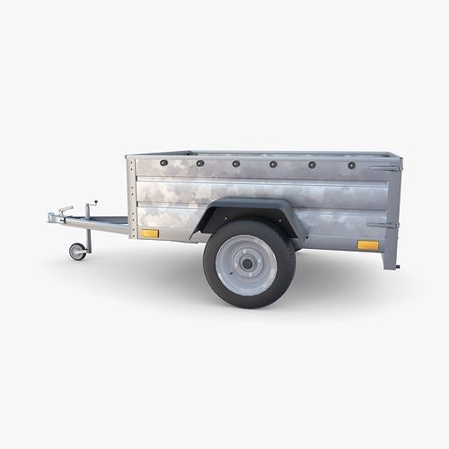Cargo Trailer v3 Low-poly 3D model 3