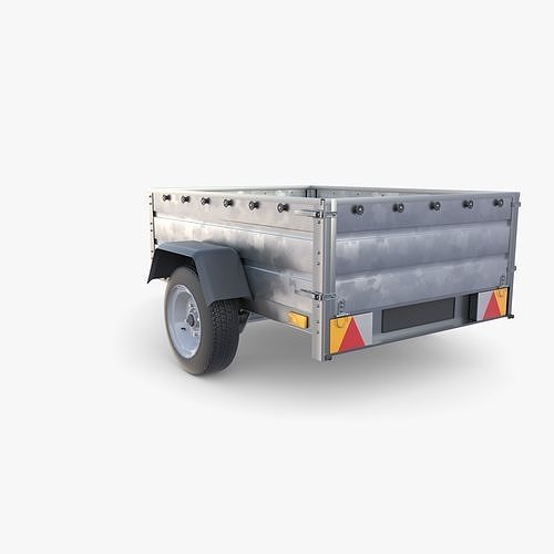 Cargo Trailer v3 Low-poly 3D model 4