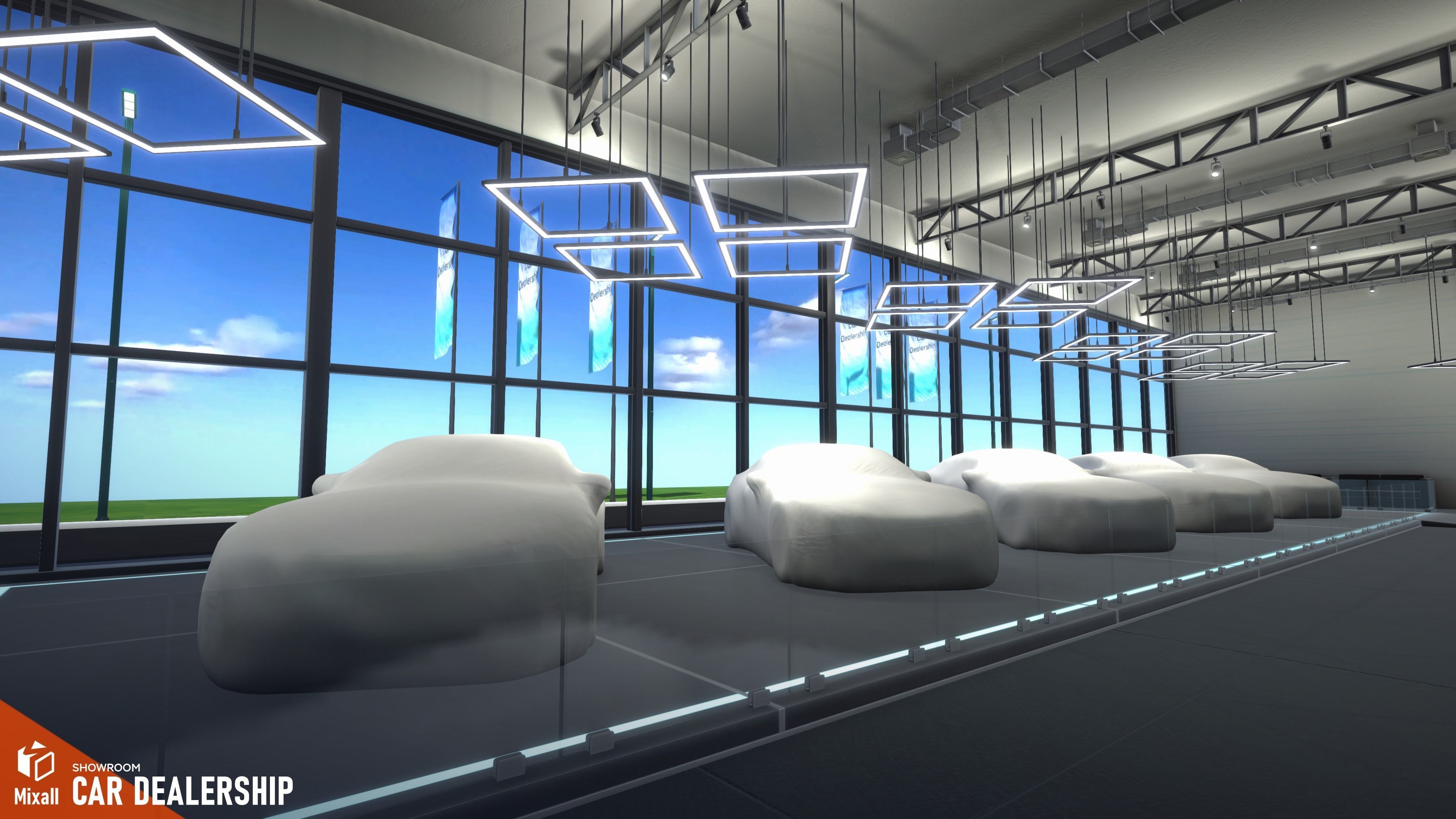 Car dealership - Showroom 3D model_2