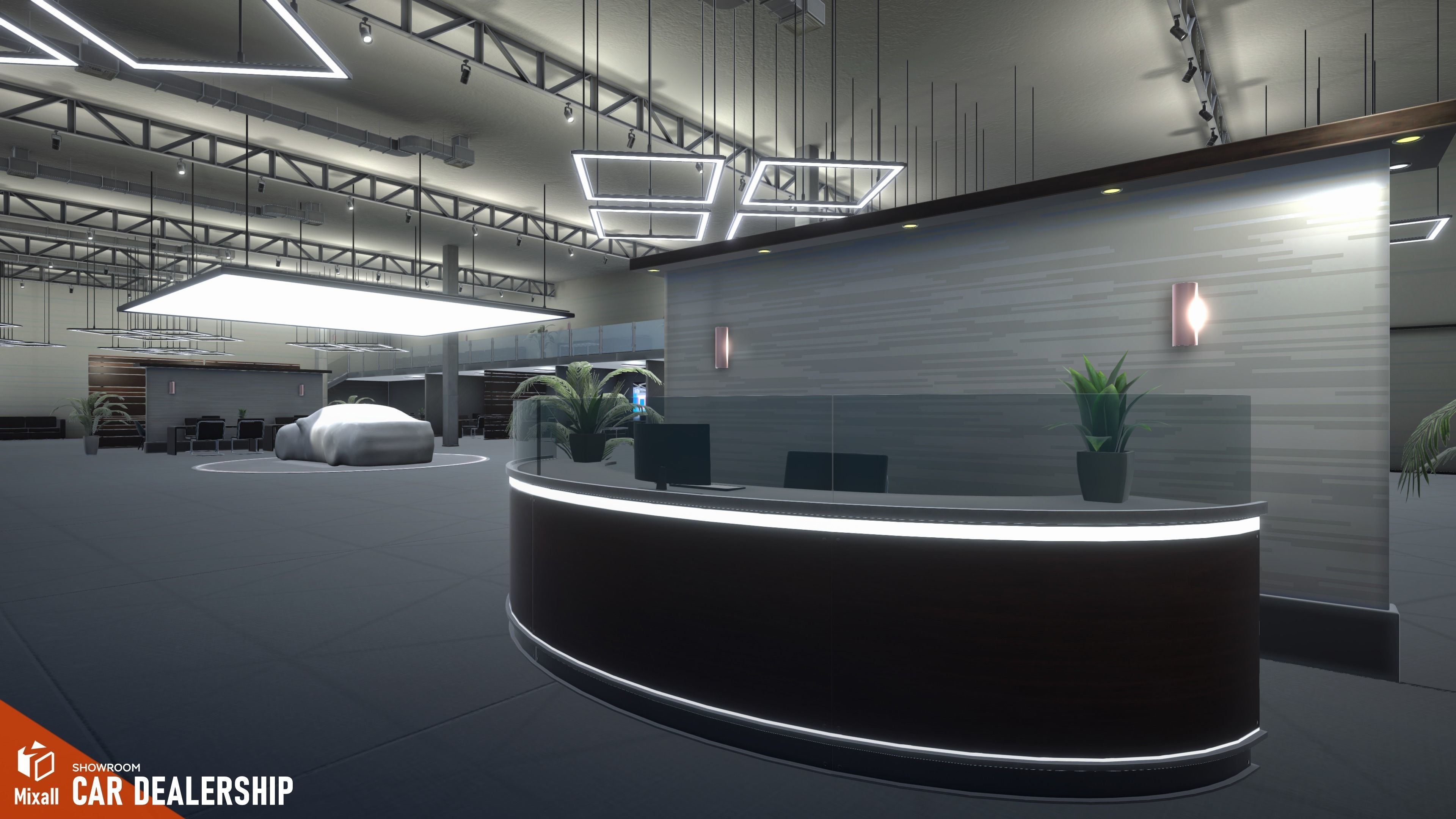 Car dealership - Showroom 3D model_3