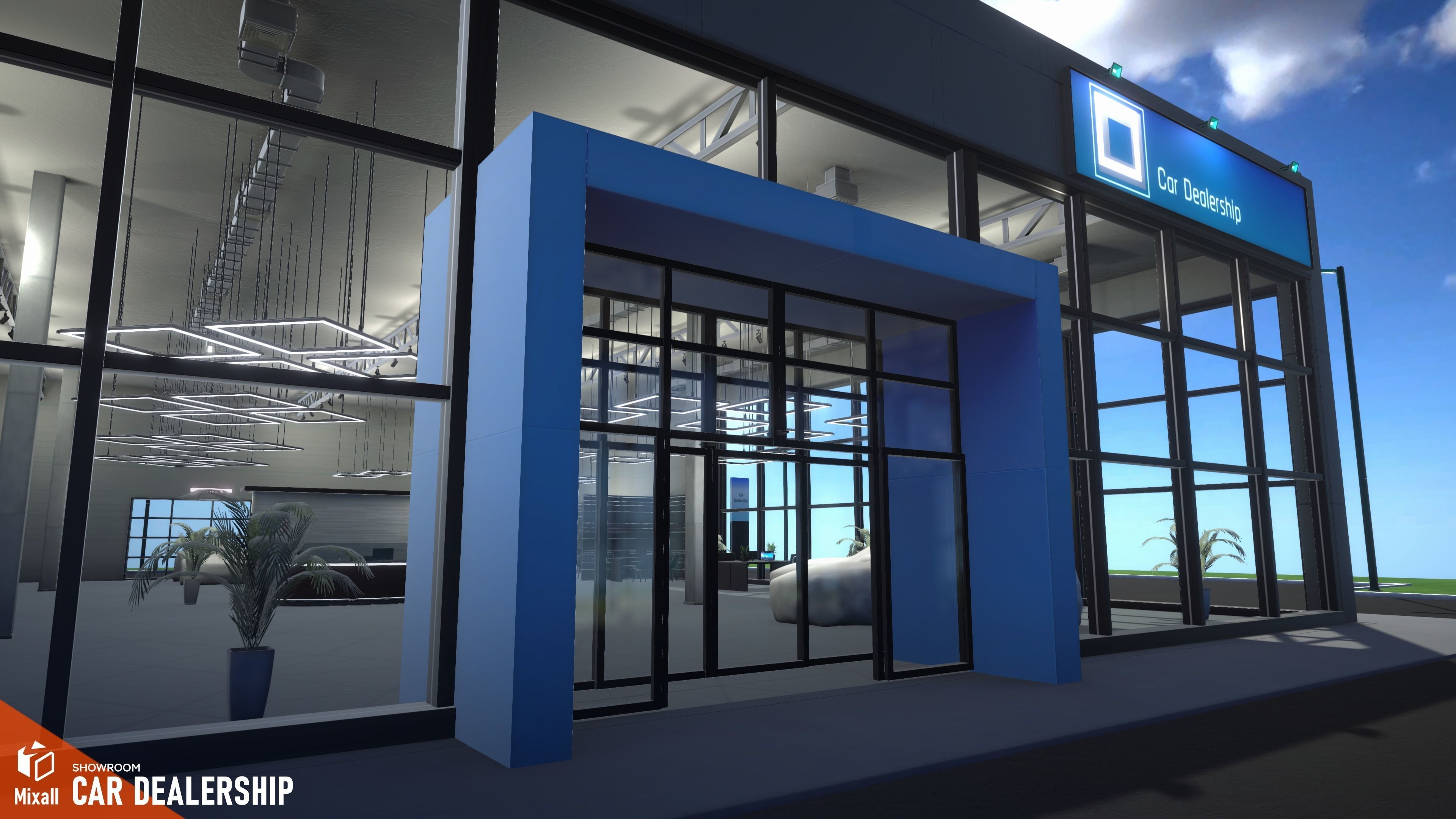 Car dealership - Showroom 3D model_5