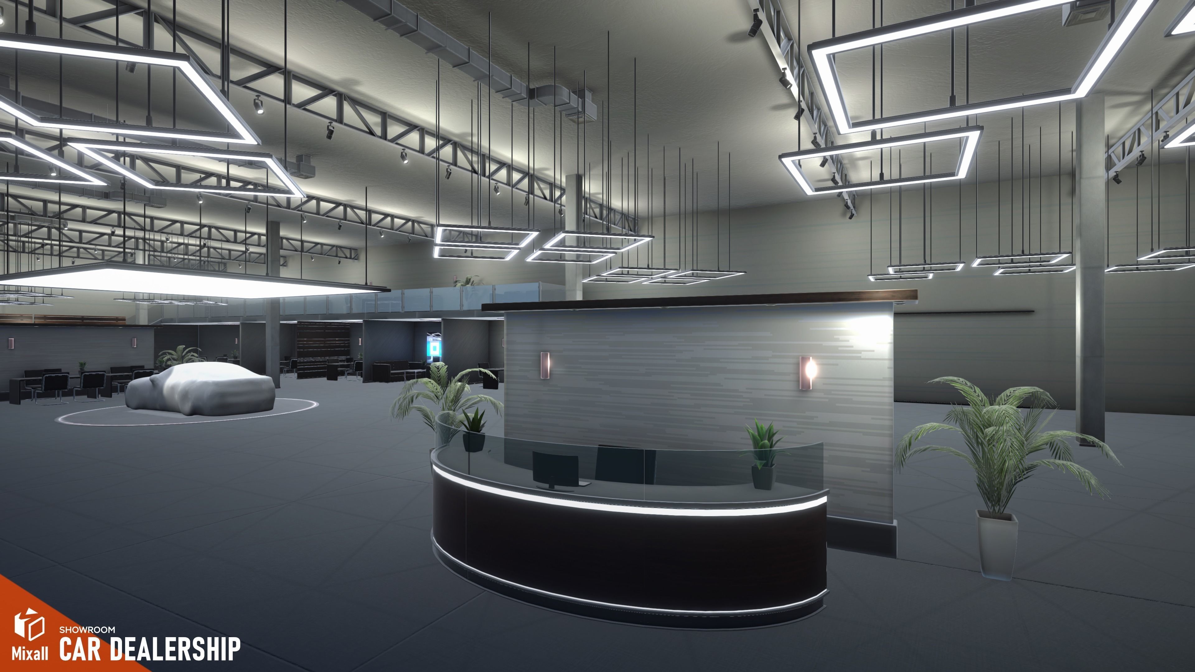 Car dealership - Showroom 3D model_9