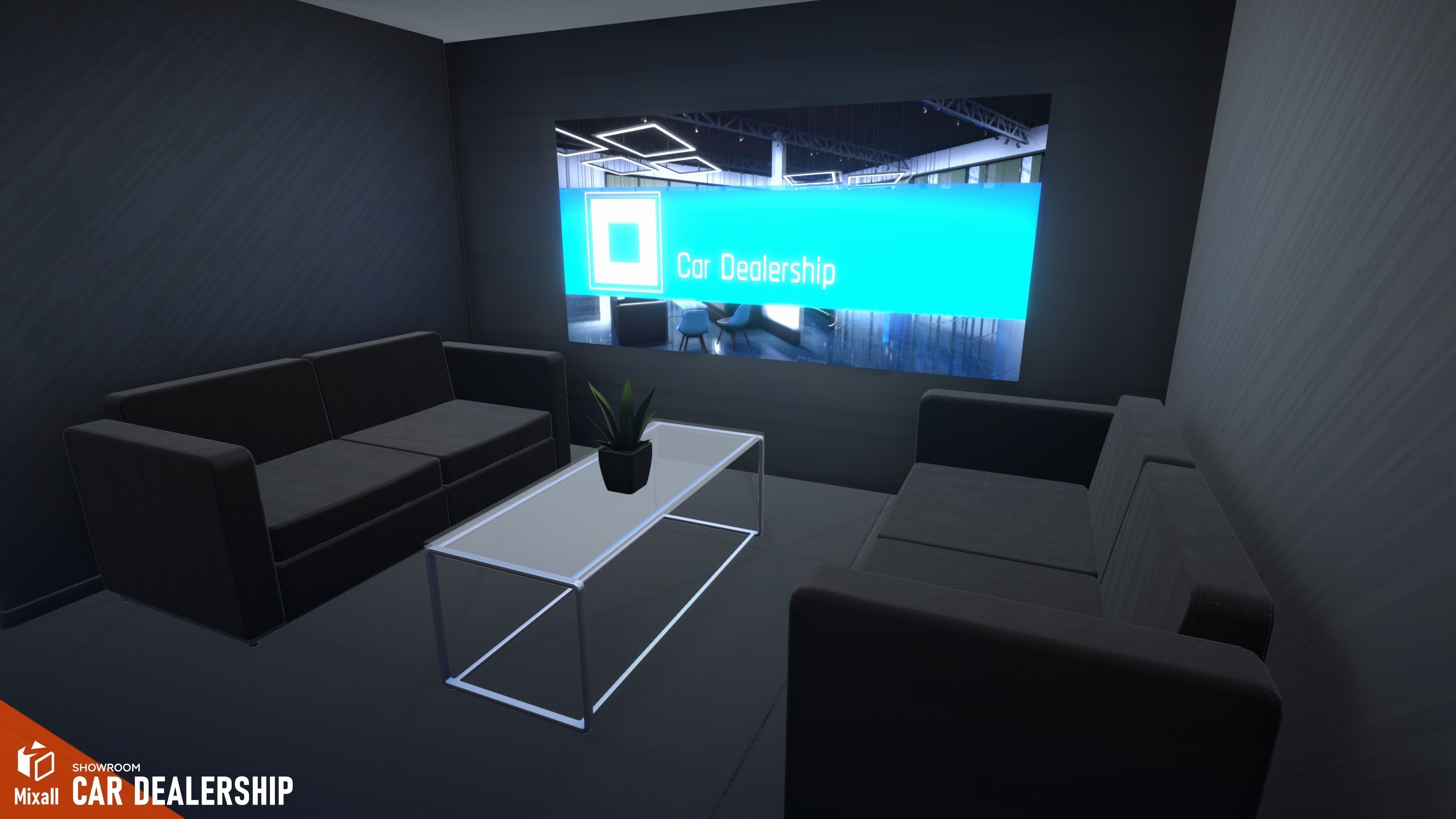 Car dealership - Showroom 3D model_7