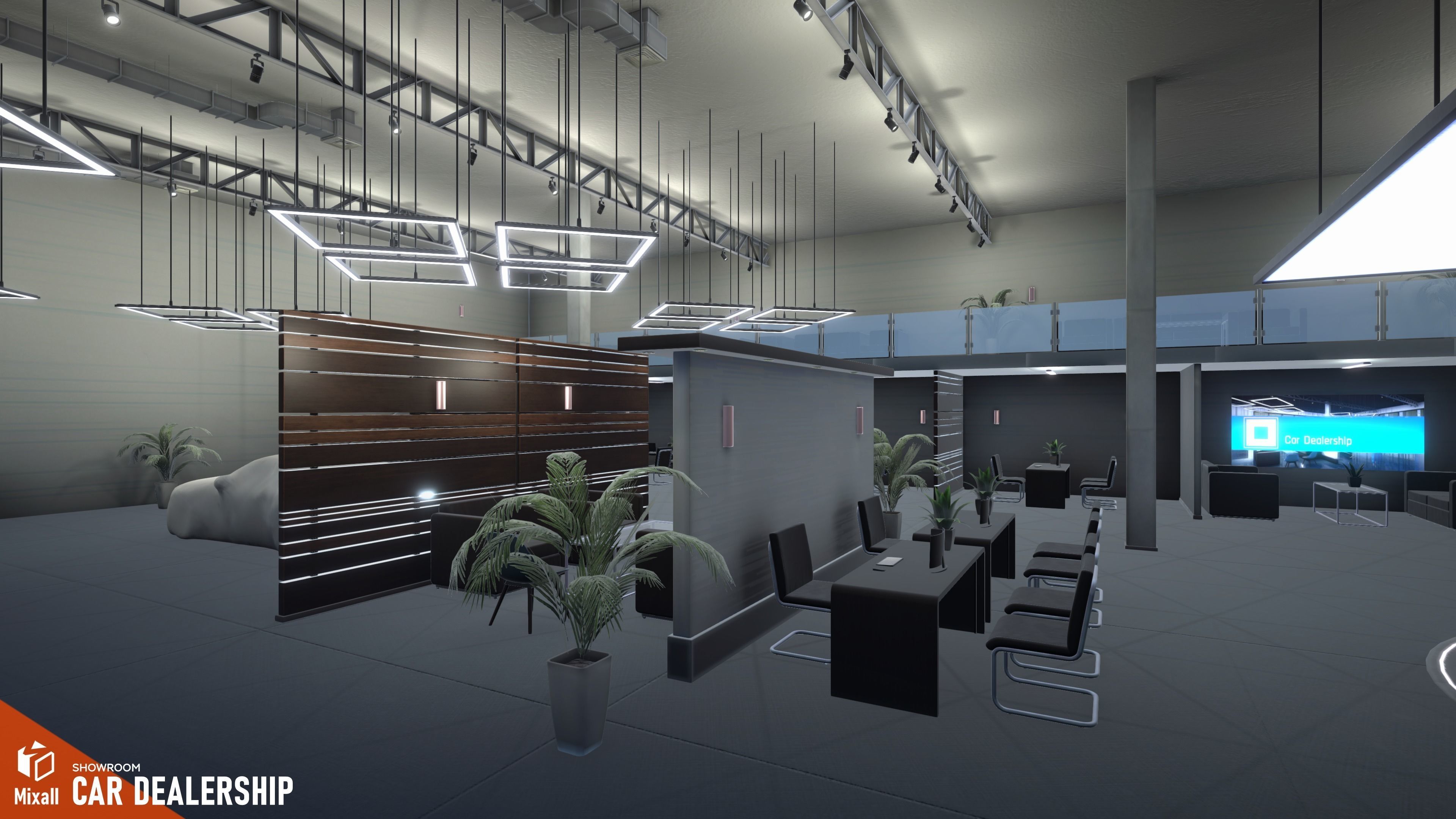 Car dealership - Showroom 3D model_8