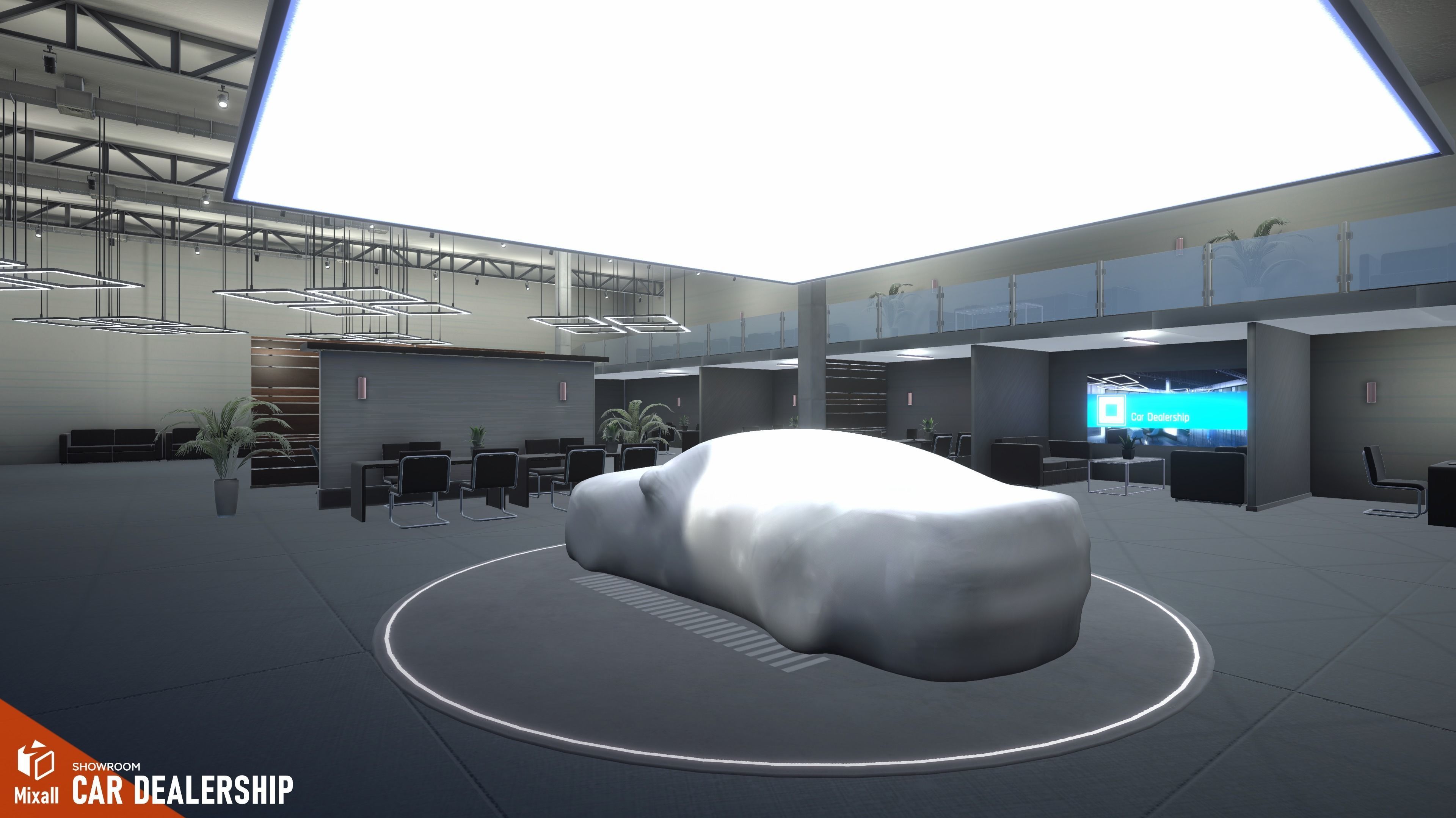 Car dealership - Showroom 3D model_4