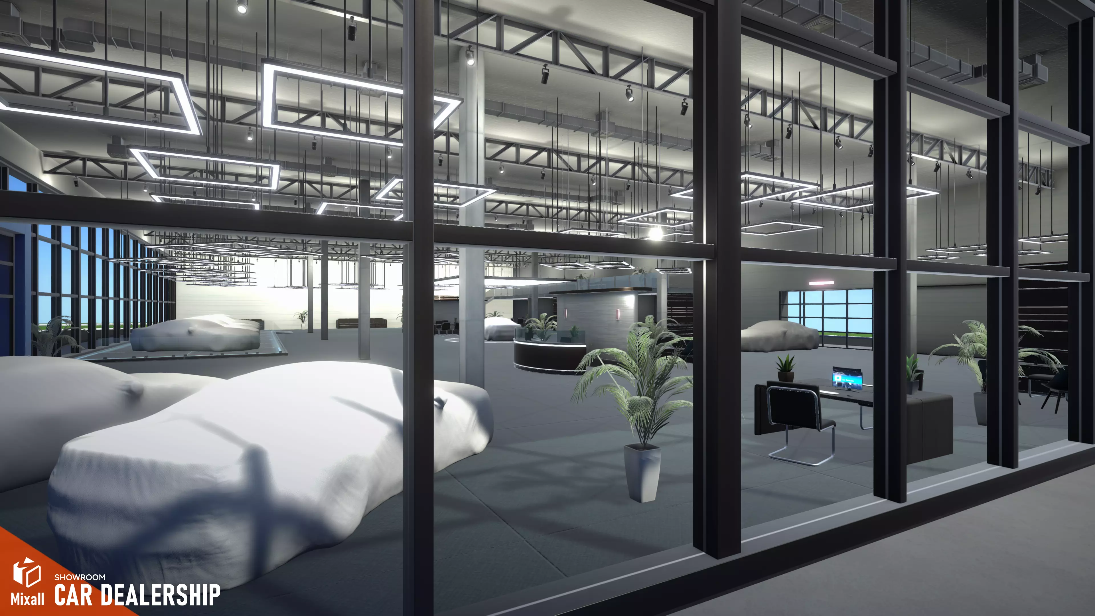 Car dealership - Showroom 3D model_0