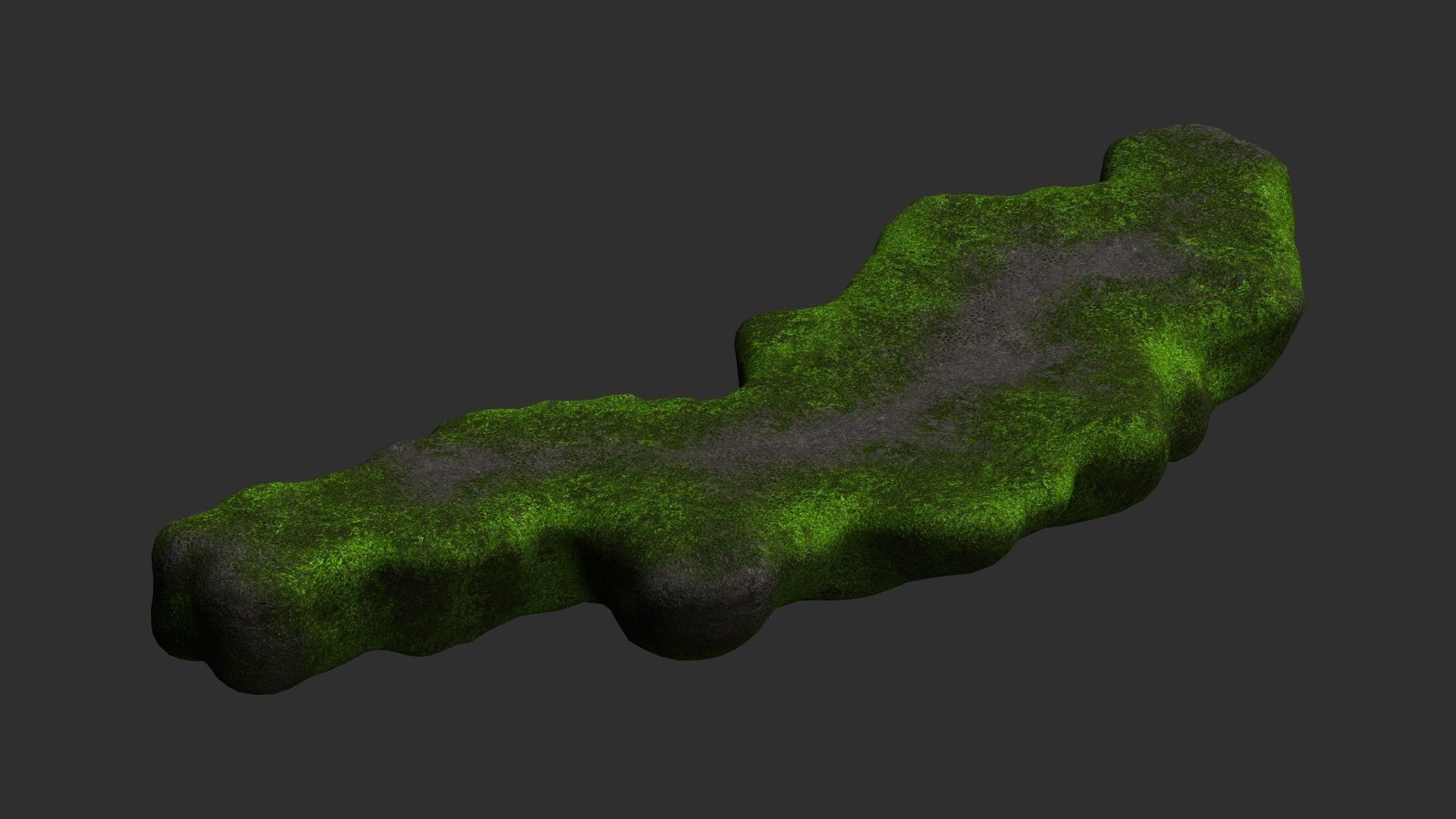Rock Walkway 1 - 4 Combo - Moss 2 Low-poly 3D model_30