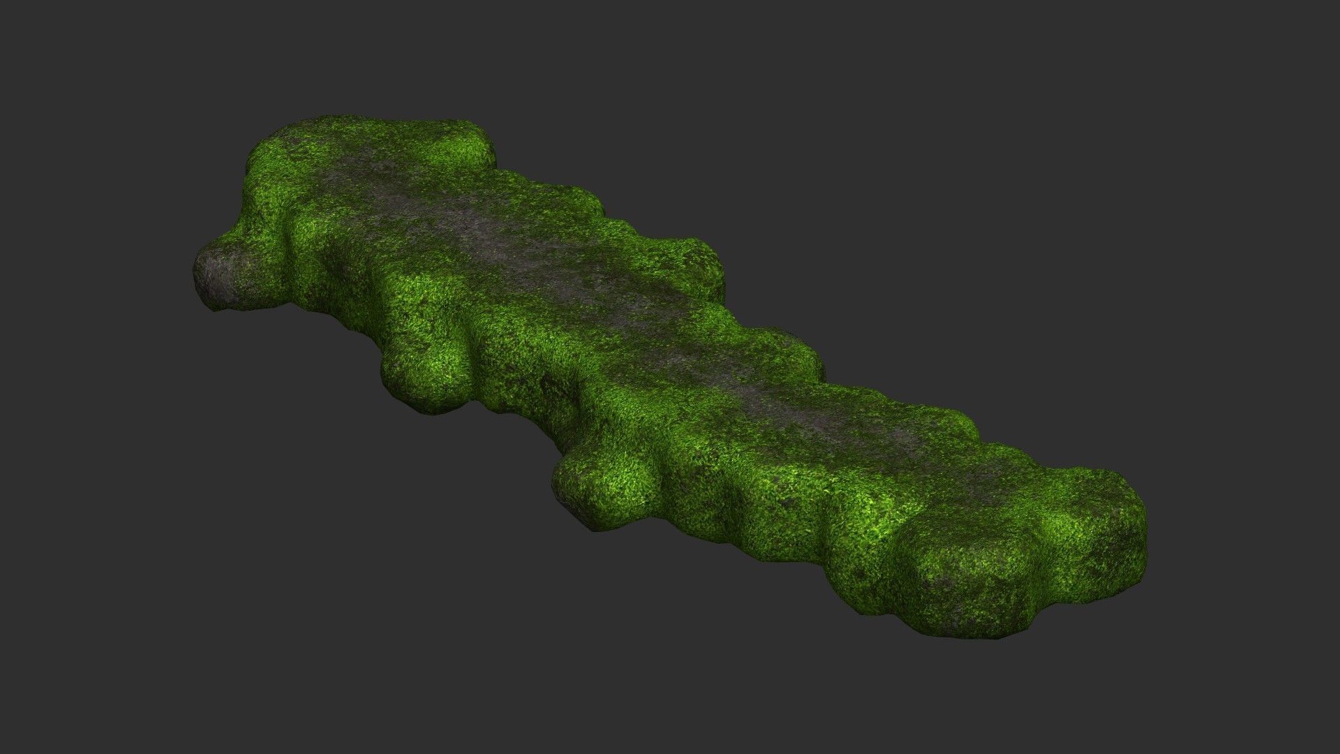 Rock Walkway 1 - 4 Combo - Moss 2 Low-poly 3D model_6