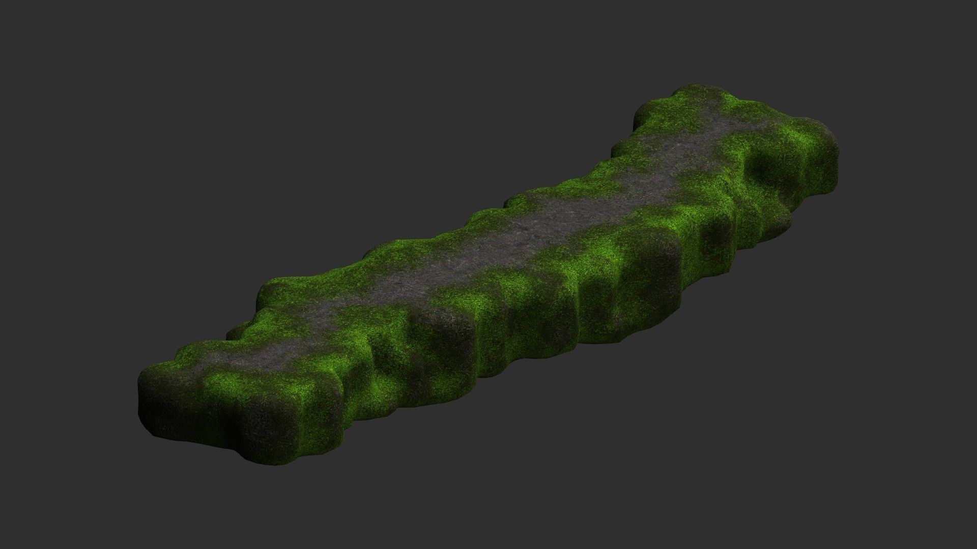 Rock Walkway 1 - 4 Combo - Moss 2 Low-poly 3D model_14