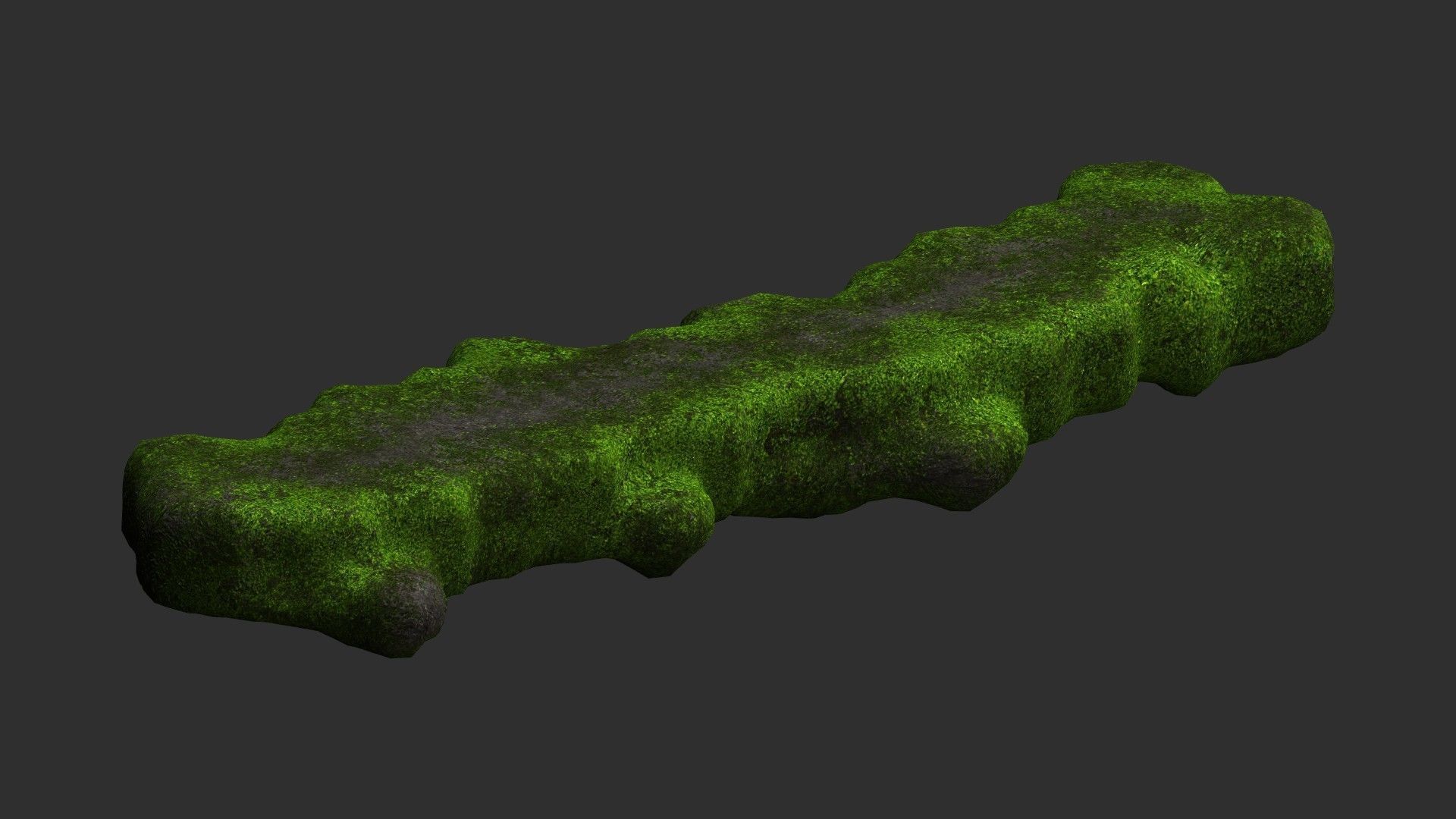 Rock Walkway 1 - 4 Combo - Moss 2 Low-poly 3D model_5