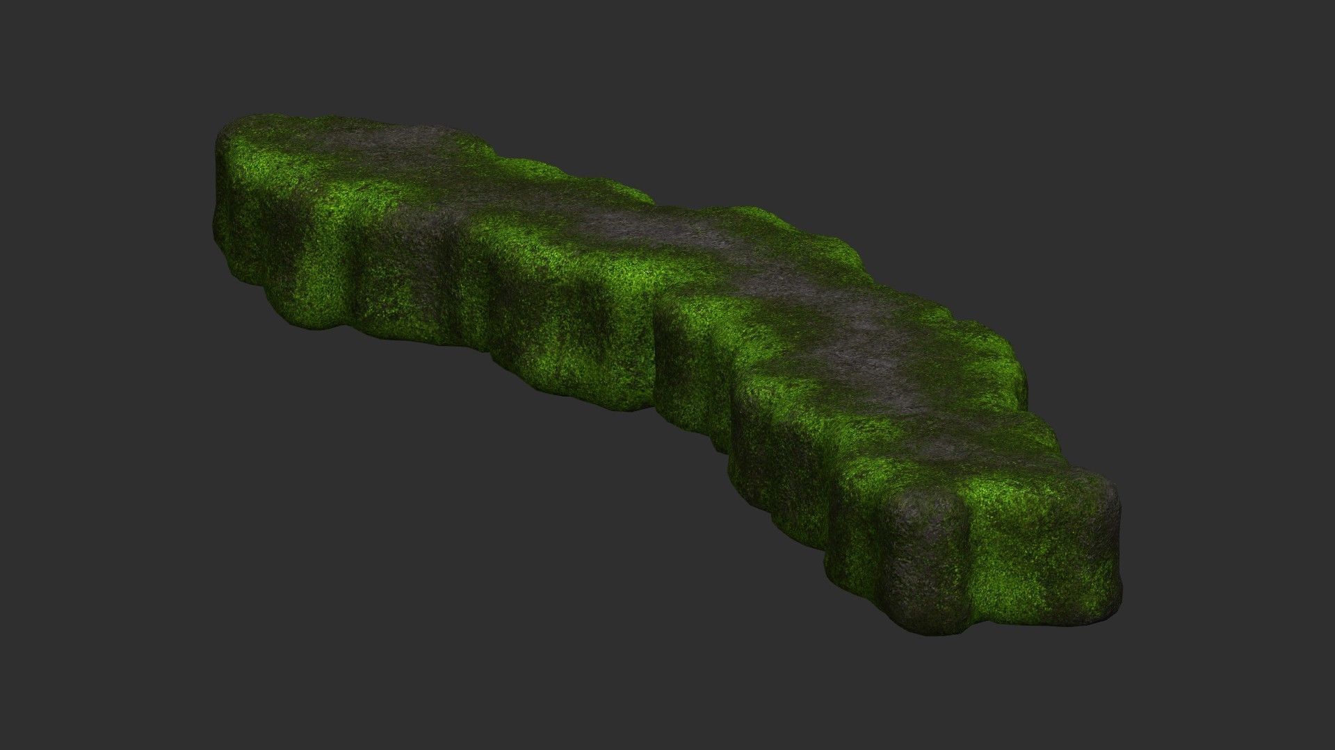 Rock Walkway 1 - 4 Combo - Moss 2 Low-poly 3D model_21