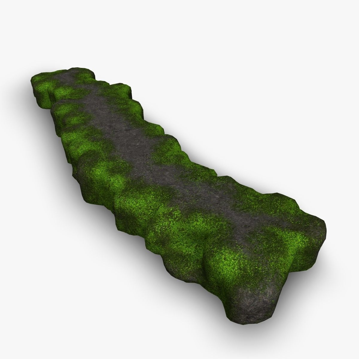 Rock Walkway 1 - 4 Combo - Moss 2 Low-poly 3D model_9