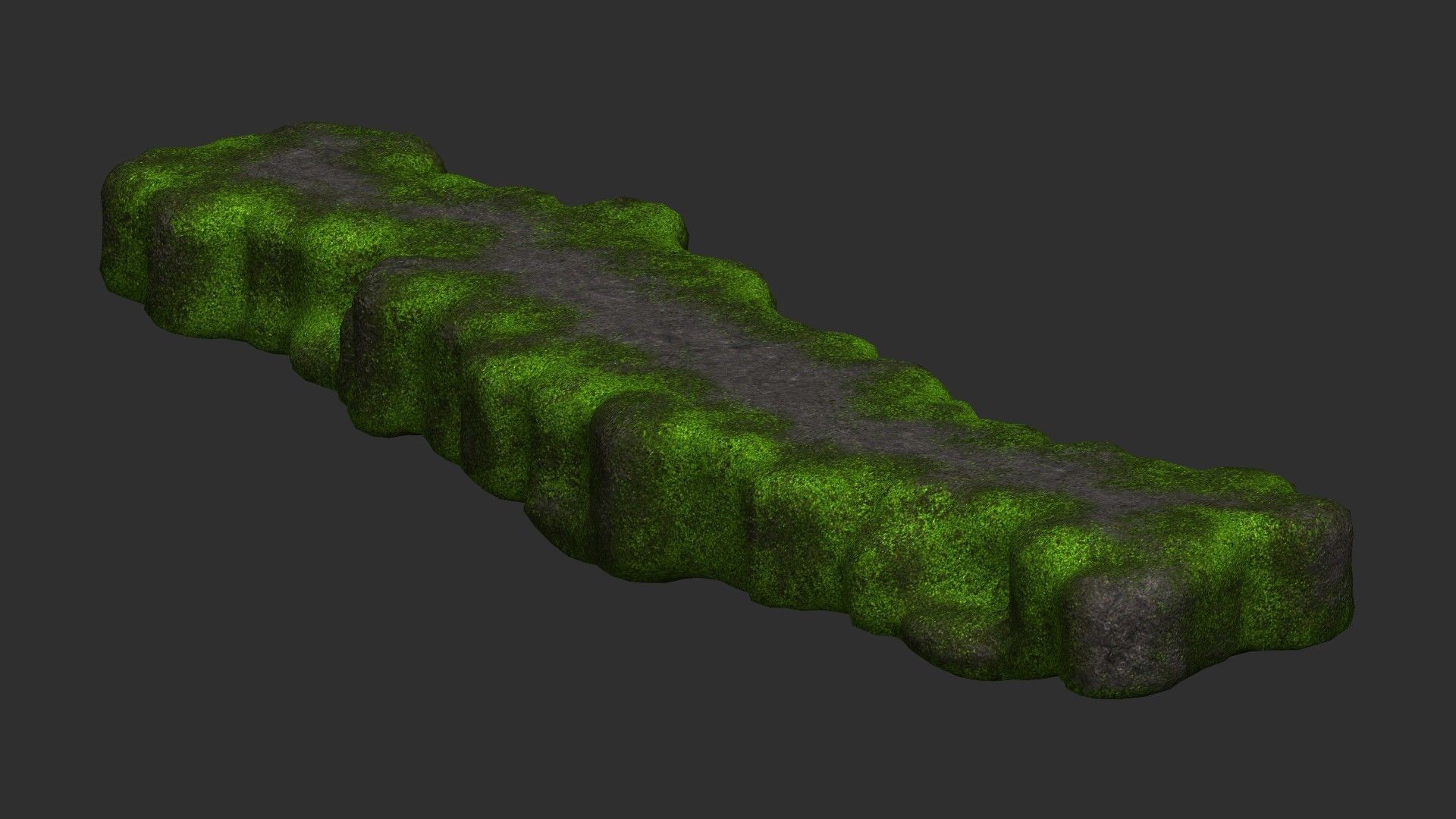 Rock Walkway 1 - 4 Combo - Moss 2 Low-poly 3D model_13
