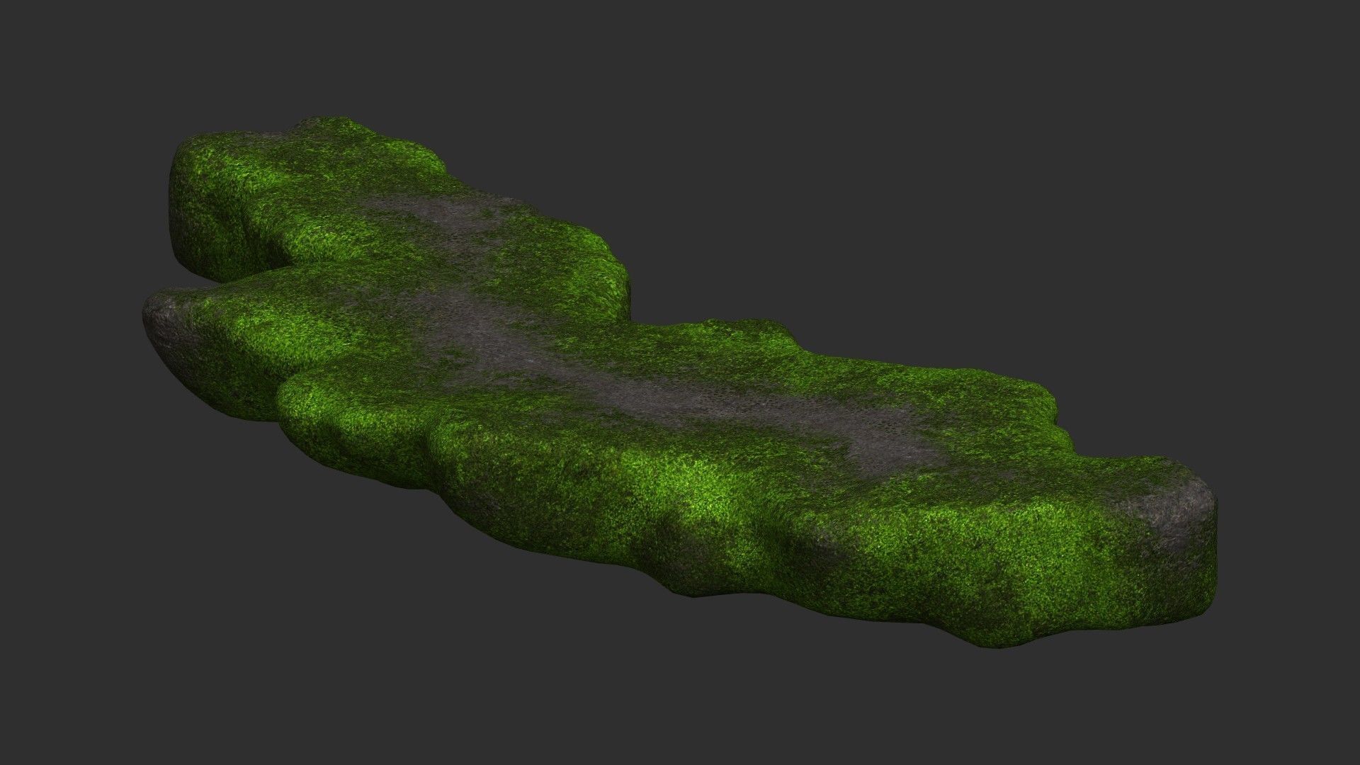 Rock Walkway 1 - 4 Combo - Moss 2 Low-poly 3D model_29