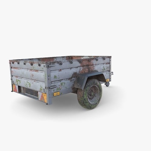 Cargo Trailer v3 weathered Low-poly 3D model 5