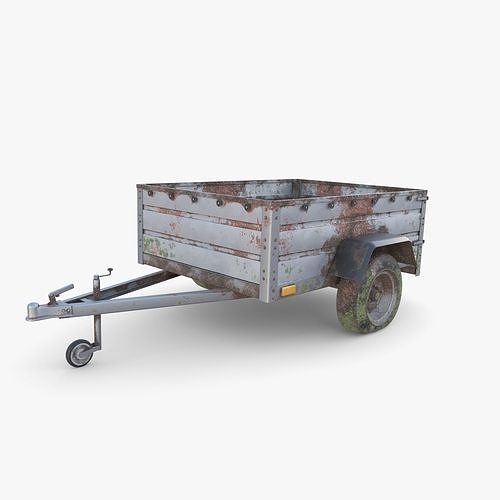 Cargo Trailer v3 weathered Low-poly 3D model
