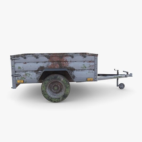 Cargo Trailer v3 weathered Low-poly 3D model 6