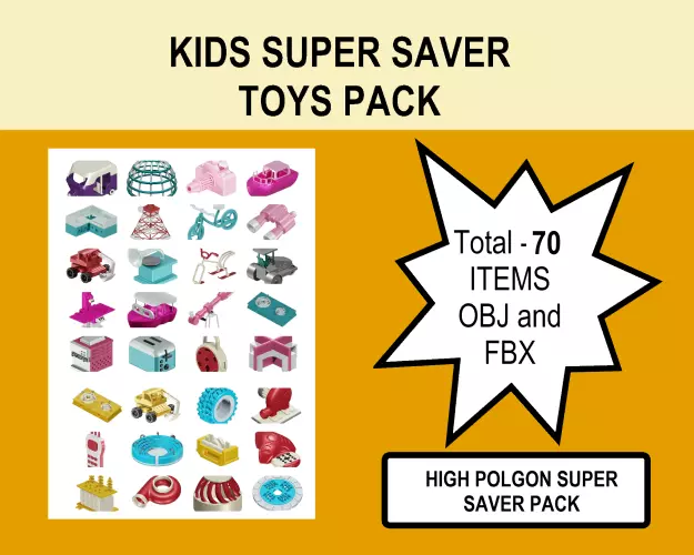 KIDS SUPER SAVER TOYS PACK 3D Model Collection_0