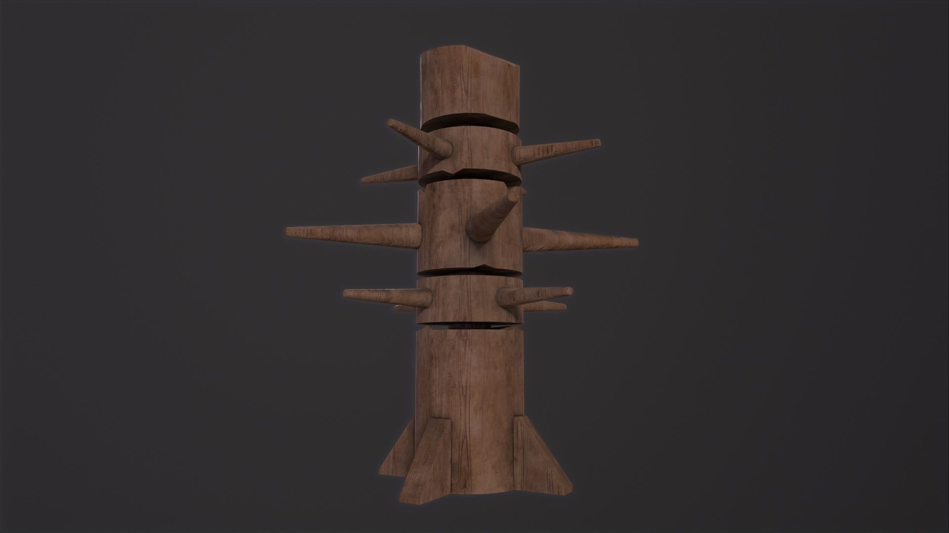 Wooden Dummy 3D Model Low-poly 3D model_3
