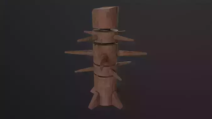 Wooden Dummy 3D Model Low-poly 3D model